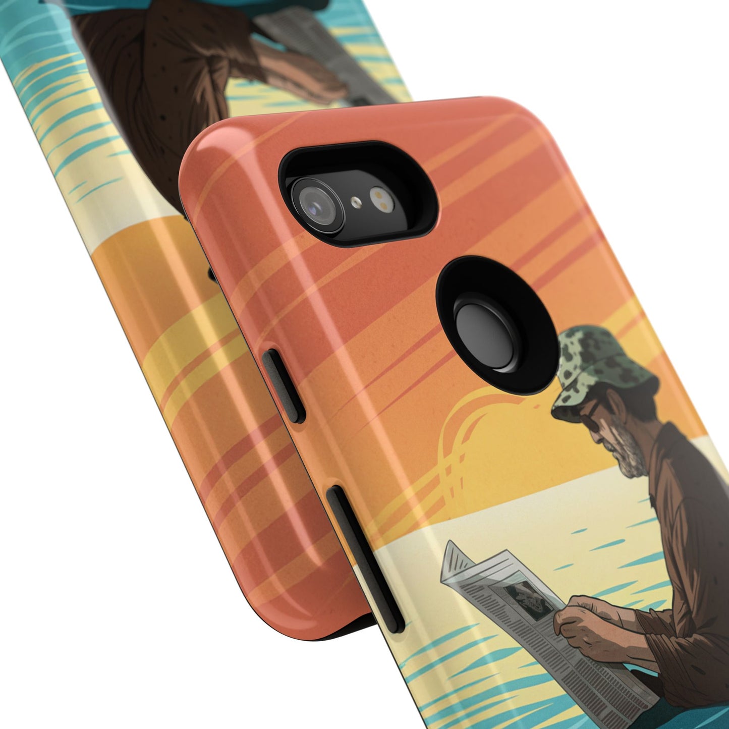 Dødehavet – Solnedgang og Flytende Mann Mobildeksel