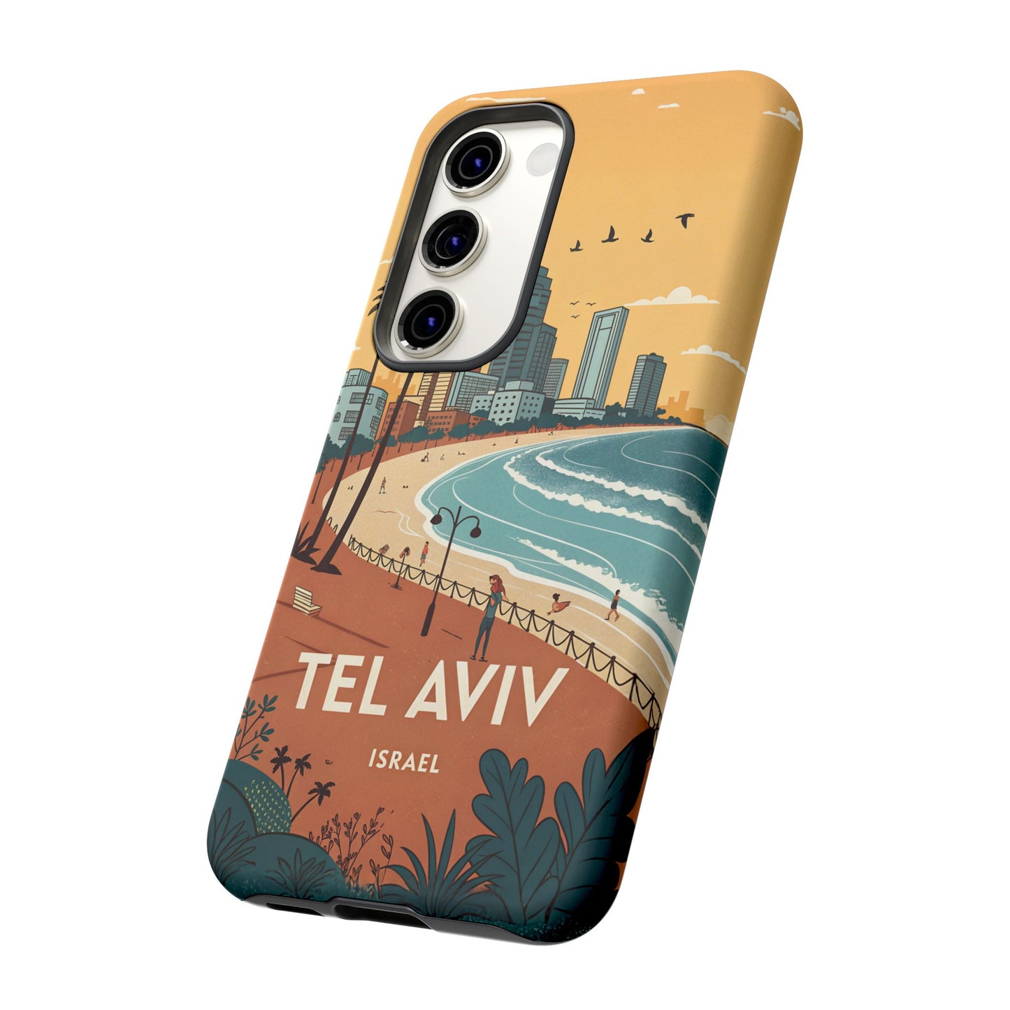 Tel Aviv Retro Strandlinje – Mobildeksel