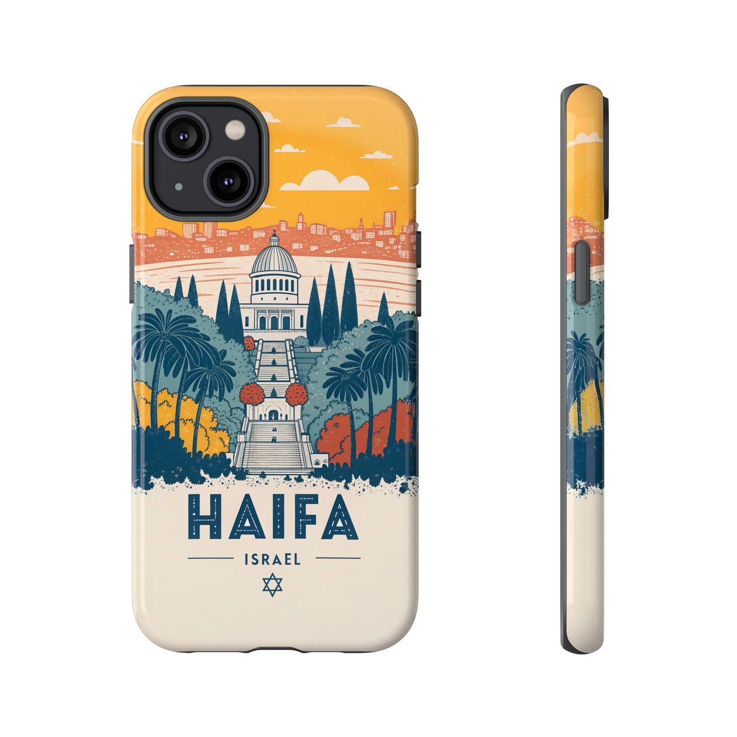 Haifa – Retro Hage og Skyline Mobildeksel