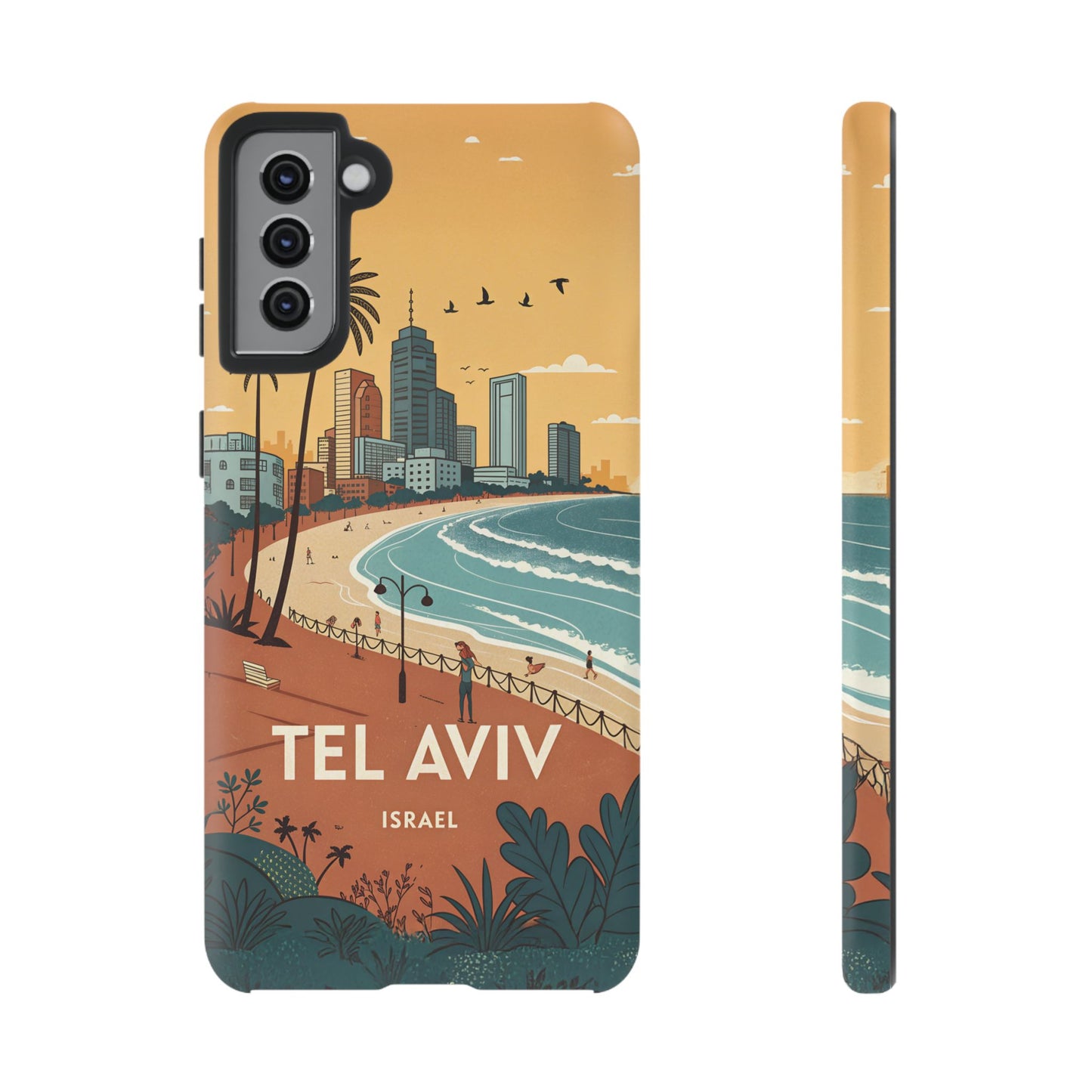 Tel Aviv Retro Strandlinje – Mobildeksel