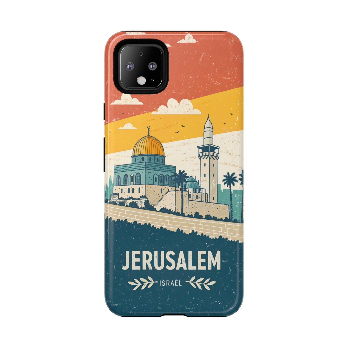 Jerusalem Retro Skyline – Israel Mobildeksel