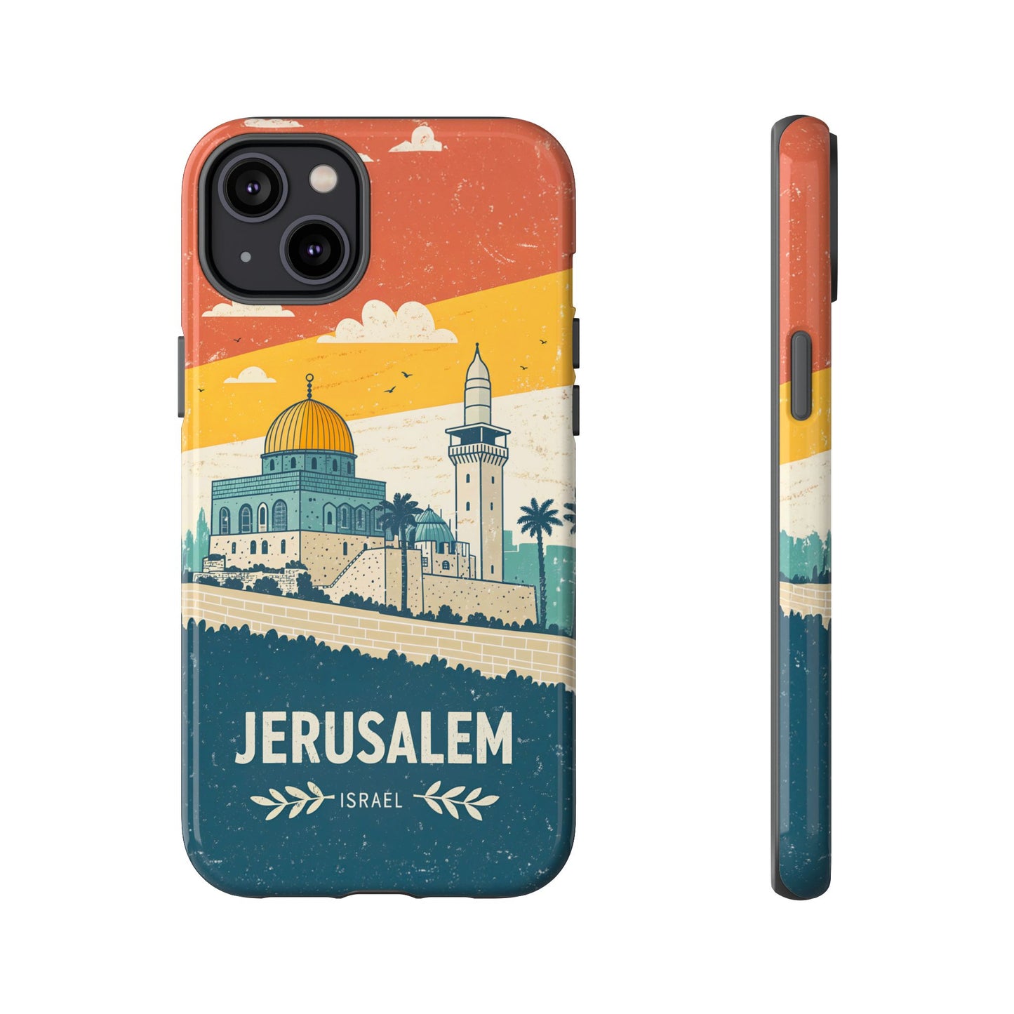 Jerusalem Retro Skyline – Israel Mobildeksel