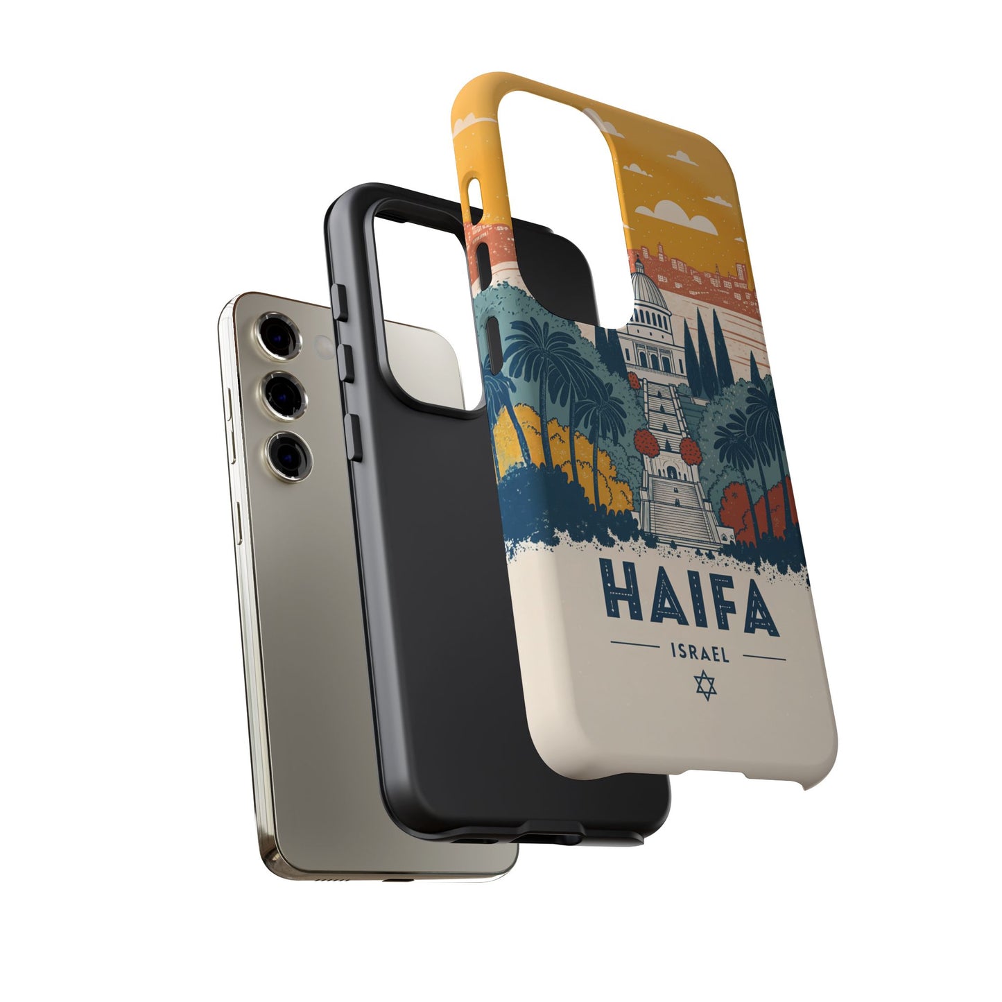 Haifa – Retro Hage og Skyline Mobildeksel