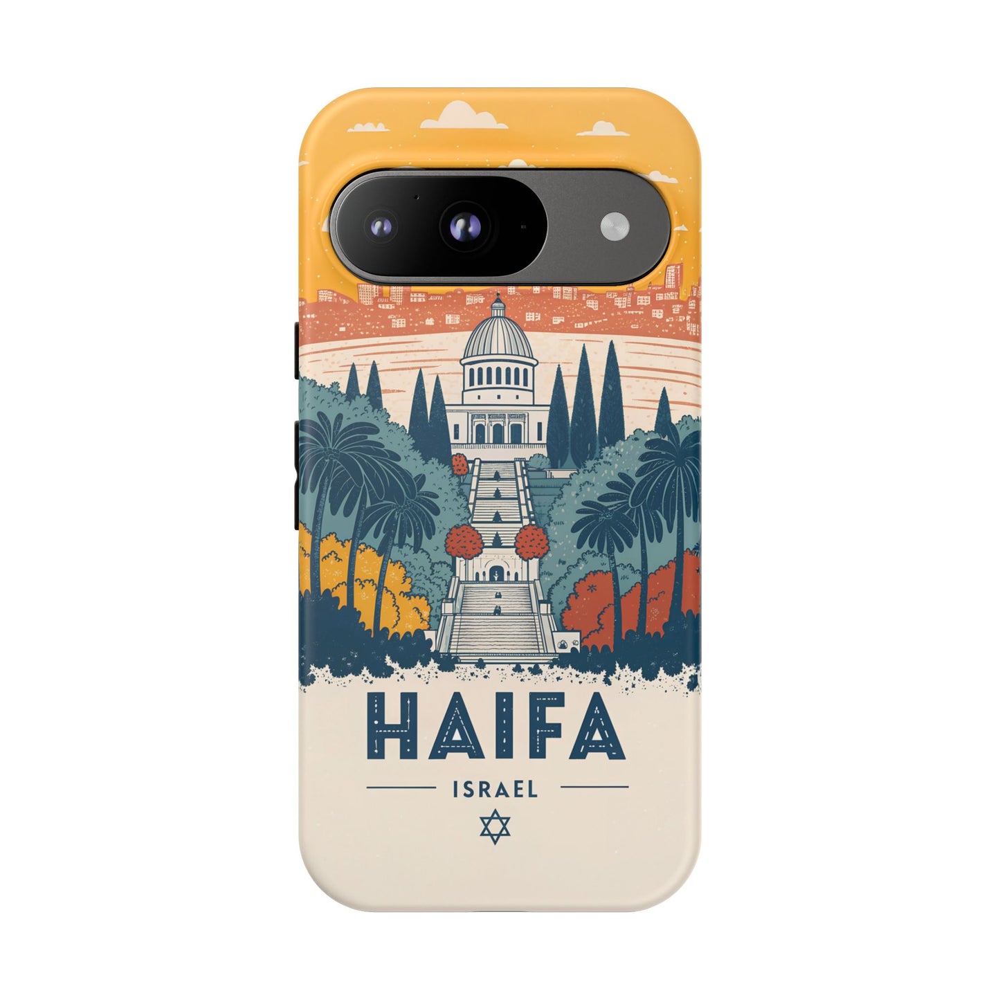 Haifa – Retro Hage og Skyline Mobildeksel