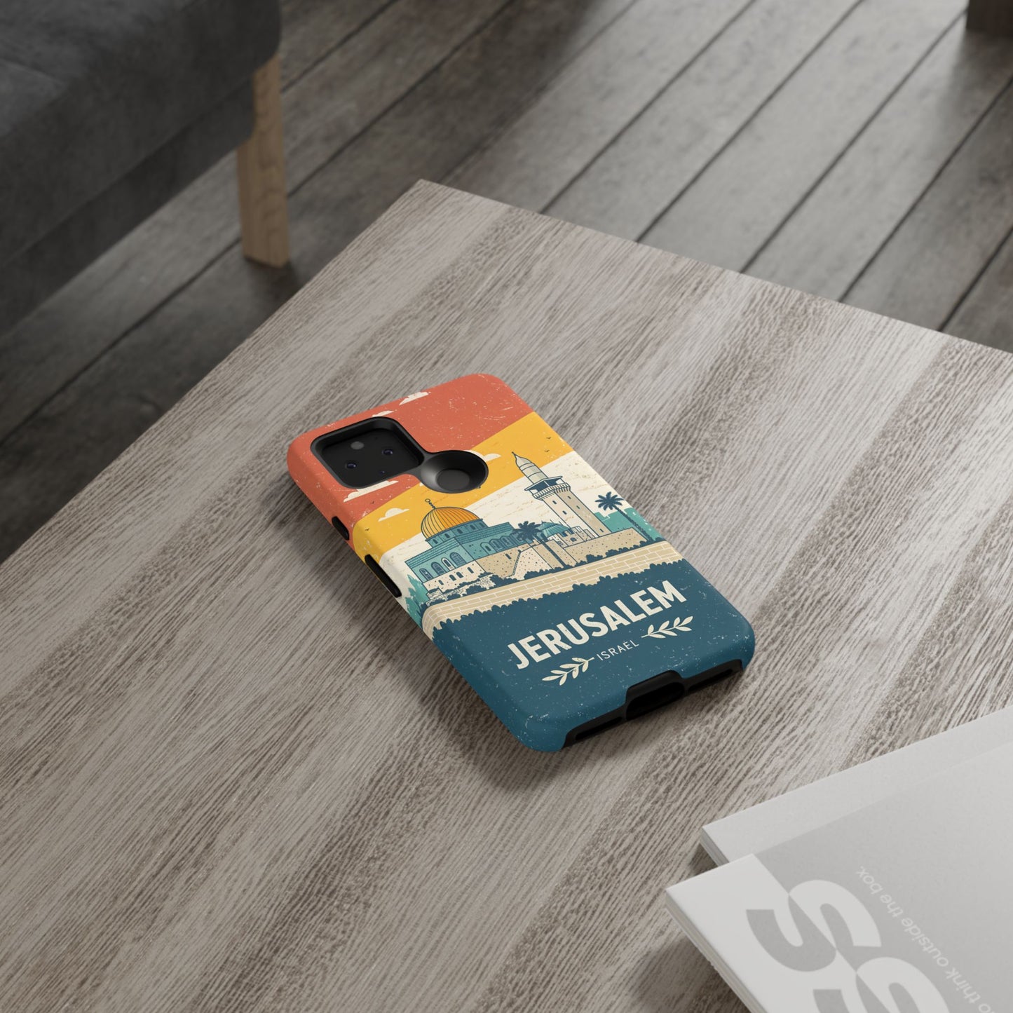Jerusalem Retro Skyline – Israel Mobildeksel