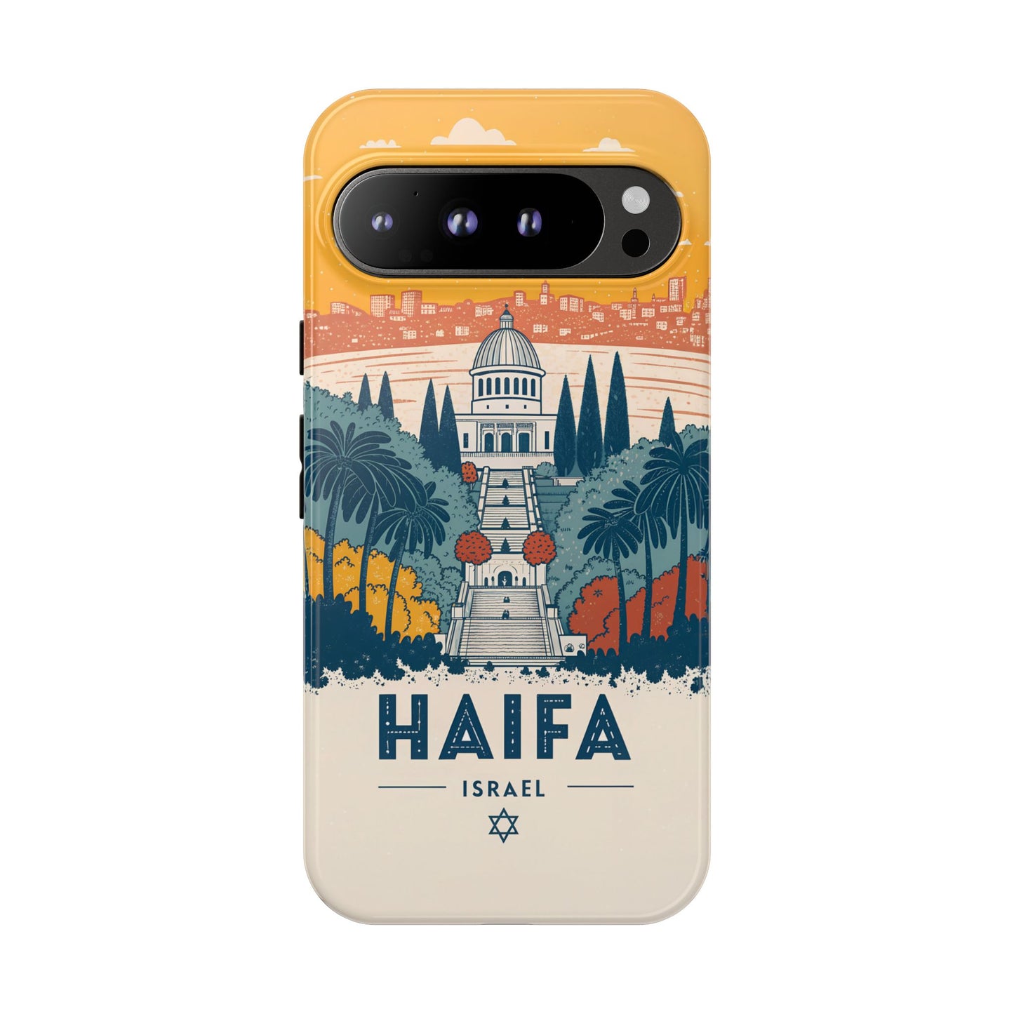 Haifa – Retro Hage og Skyline Mobildeksel