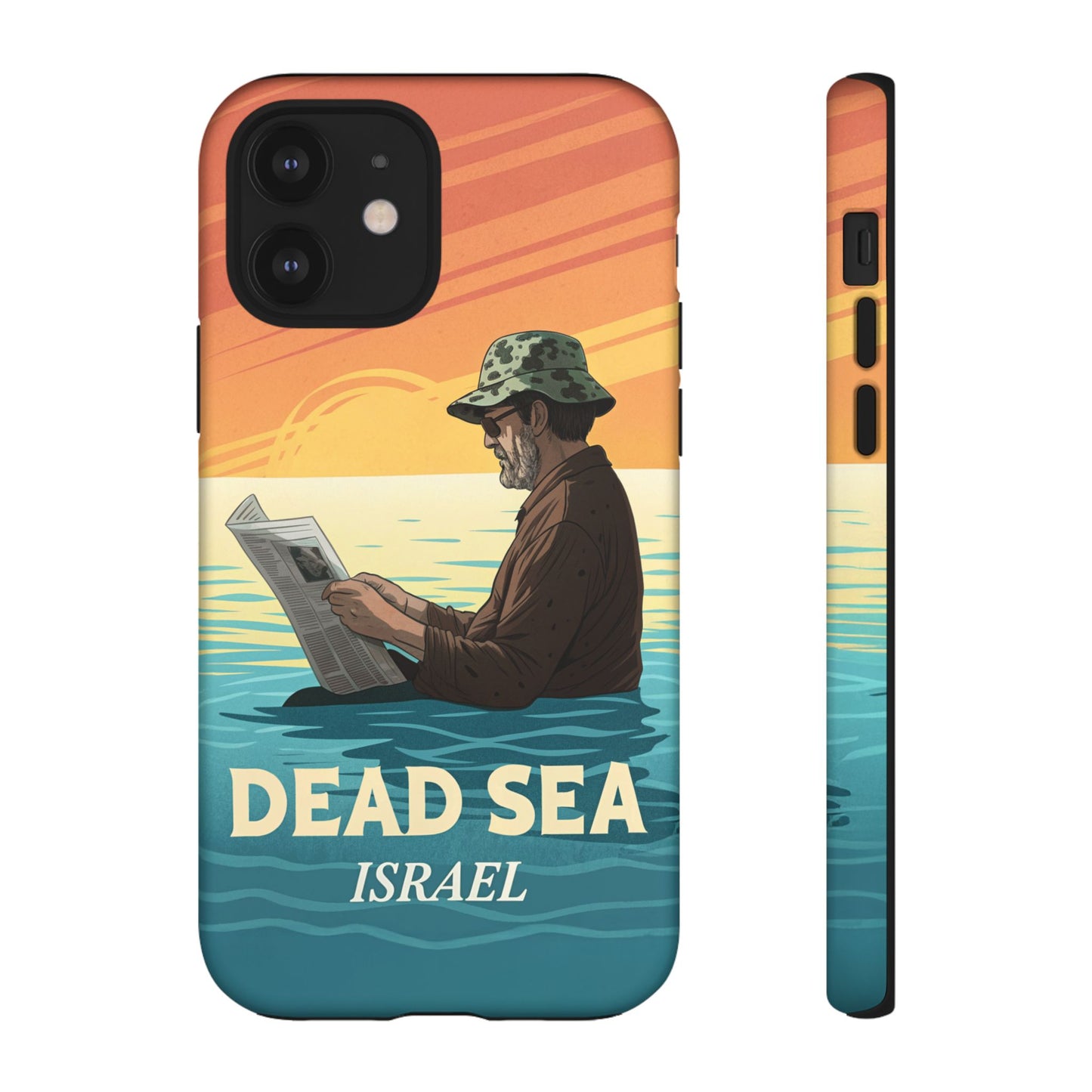 Dødehavet – Solnedgang og Flytende Mann Mobildeksel