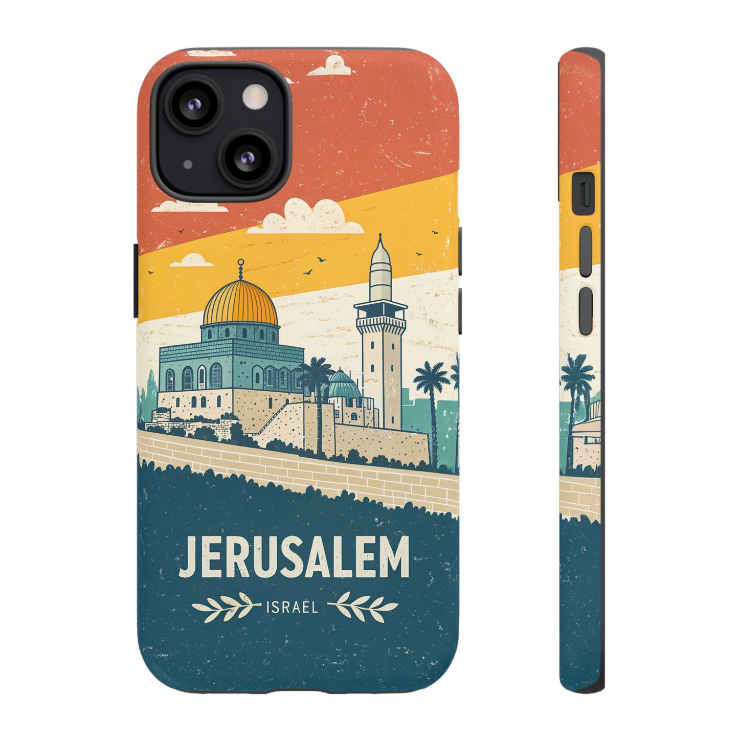 Jerusalem Retro Skyline – Israel Mobildeksel