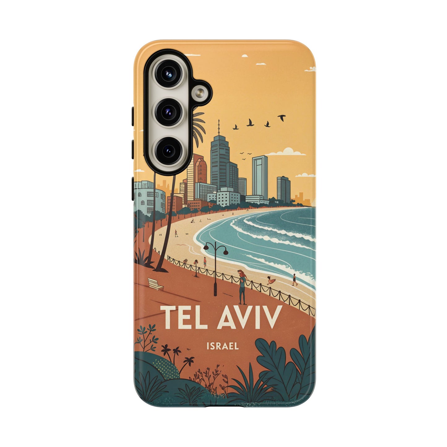 Tel Aviv Retro Strandlinje – Mobildeksel