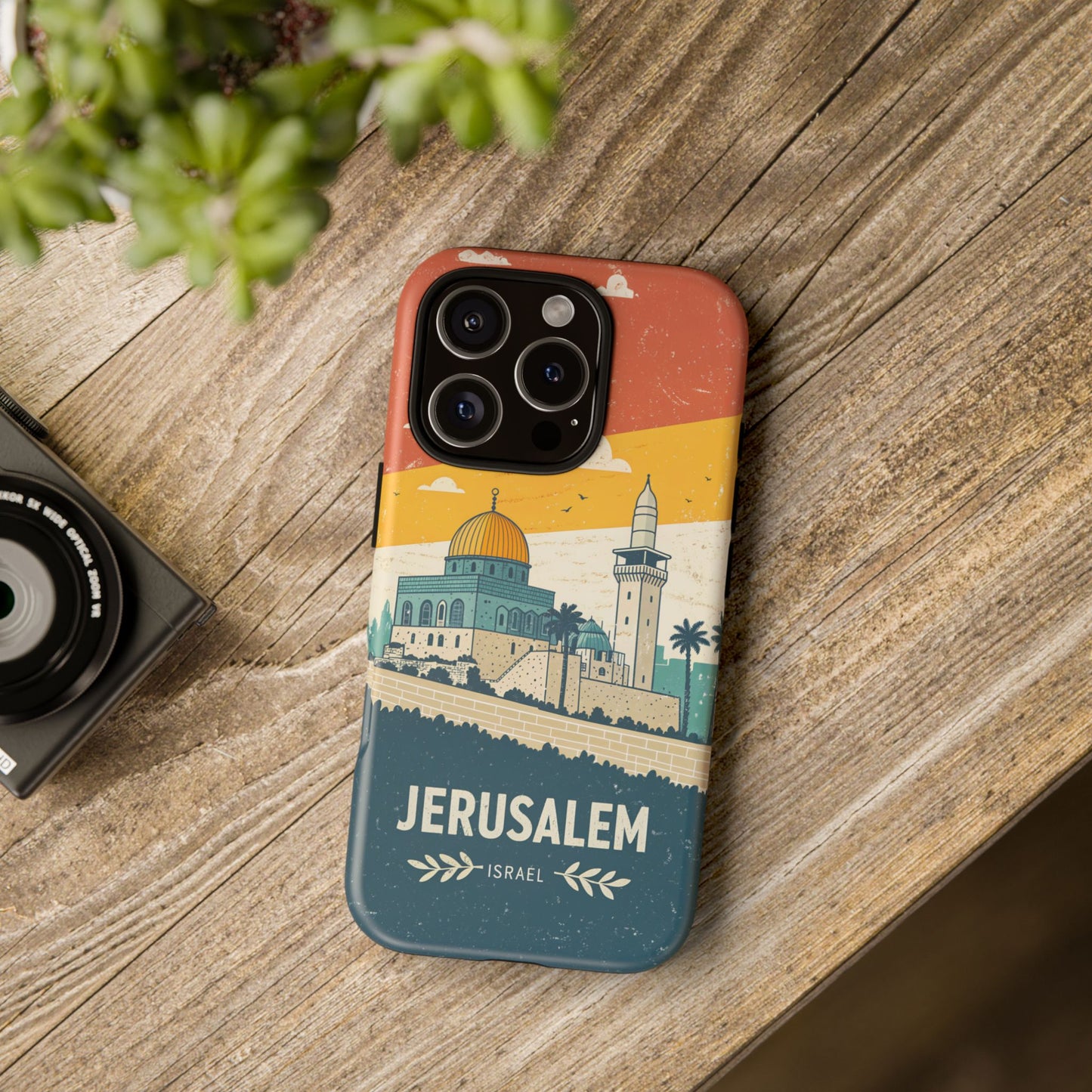 Jerusalem Retro Skyline – Israel Mobildeksel