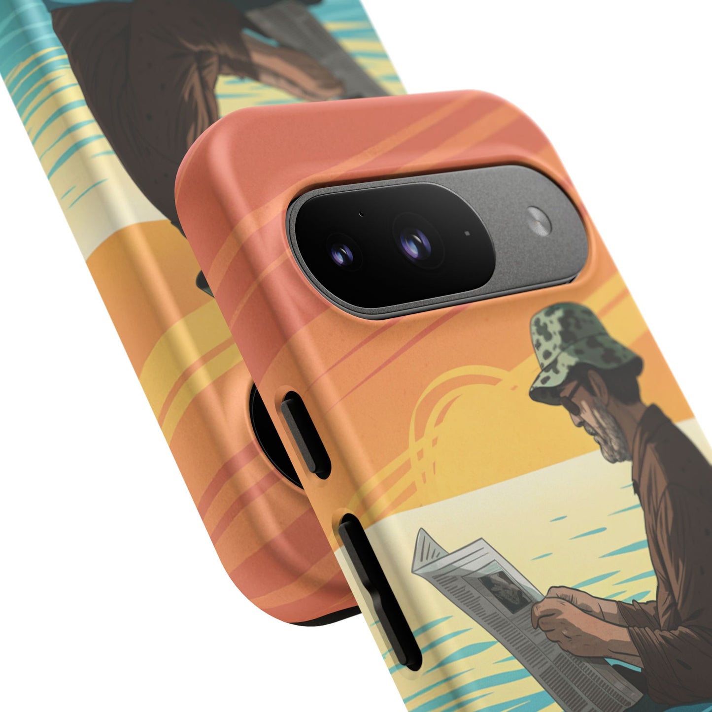 Dødehavet – Solnedgang og Flytende Mann Mobildeksel