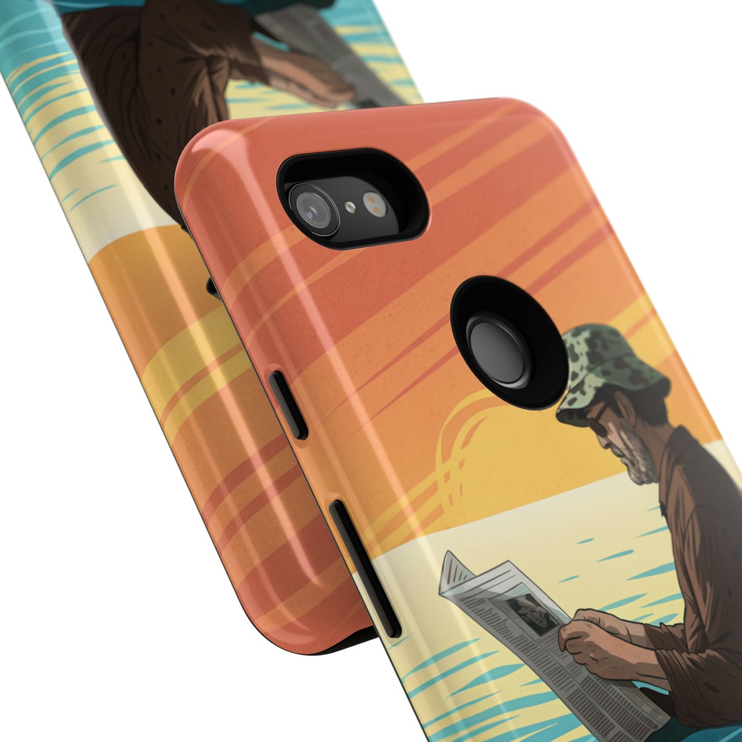 Dødehavet – Solnedgang og Flytende Mann Mobildeksel