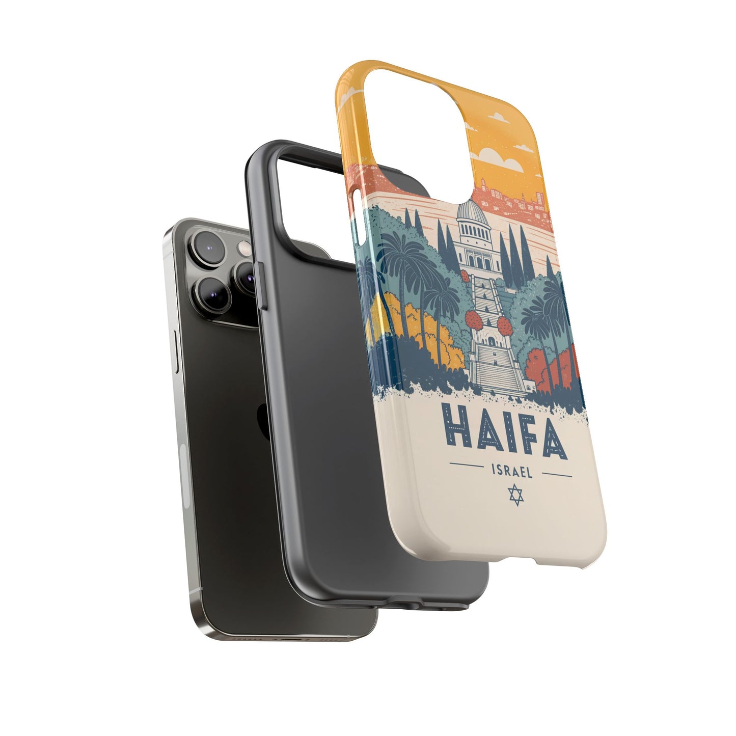 Haifa – Retro Hage og Skyline Mobildeksel