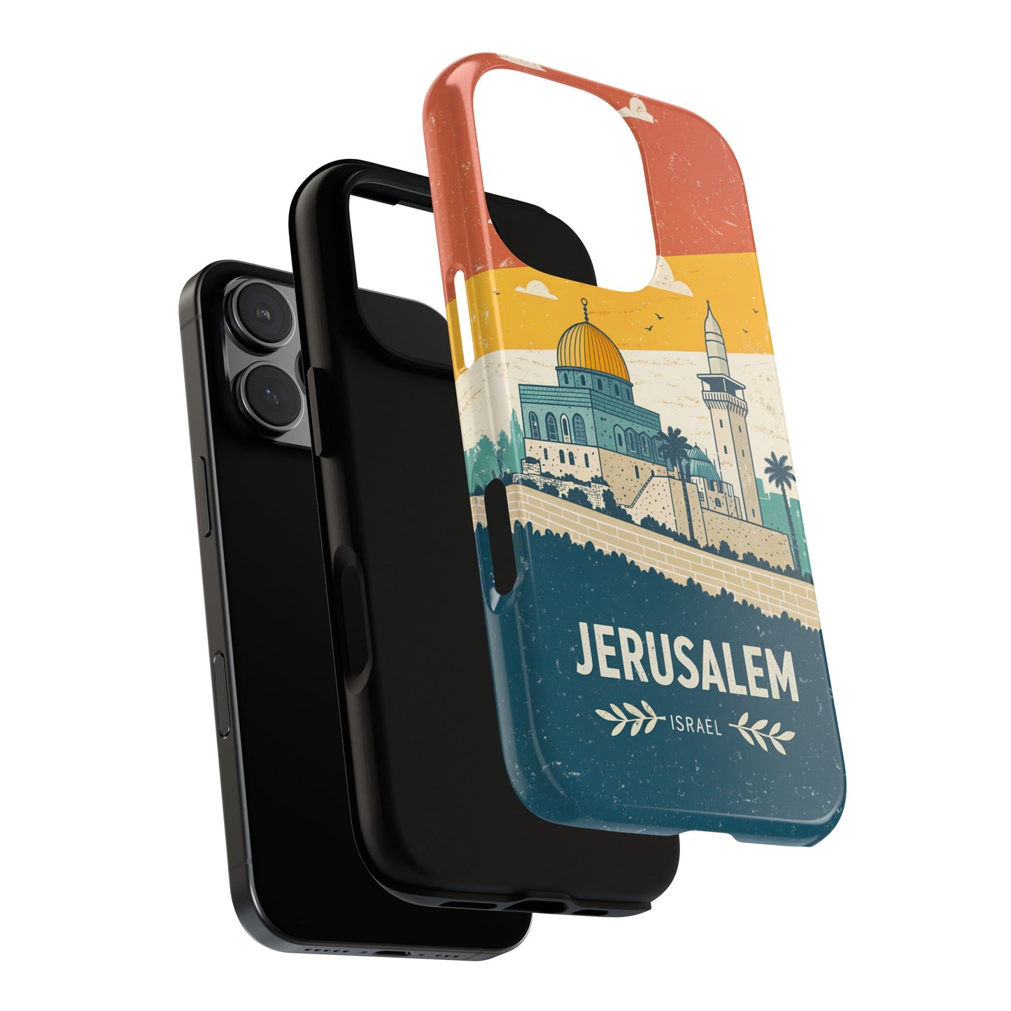 Jerusalem Retro Skyline – Israel Mobildeksel
