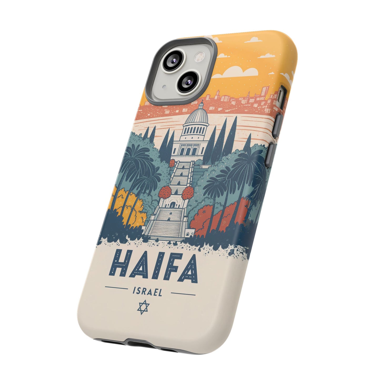 Haifa – Retro Hage og Skyline Mobildeksel