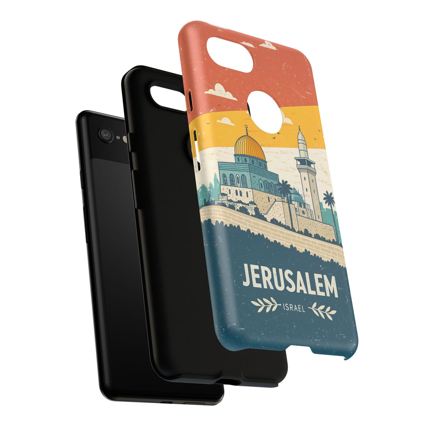Jerusalem Retro Skyline – Israel Mobildeksel
