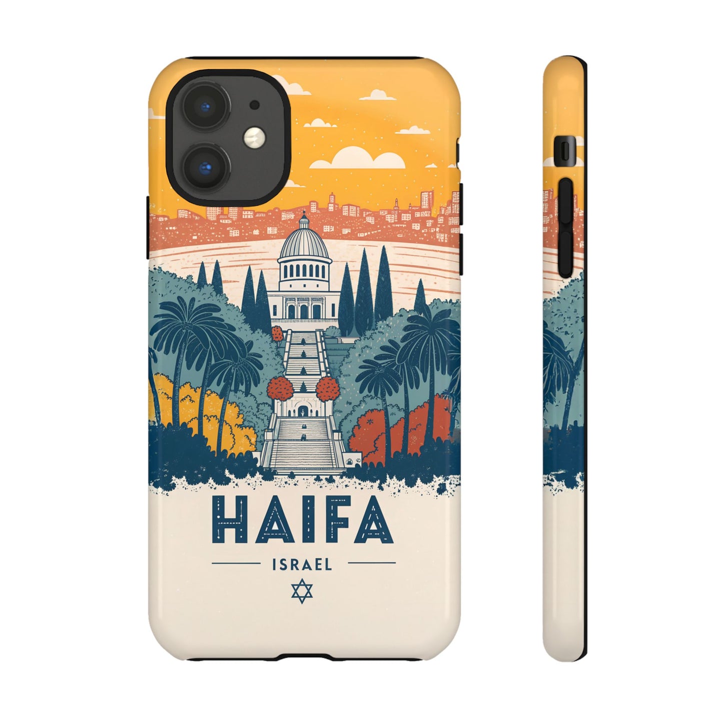 Haifa – Retro Hage og Skyline Mobildeksel