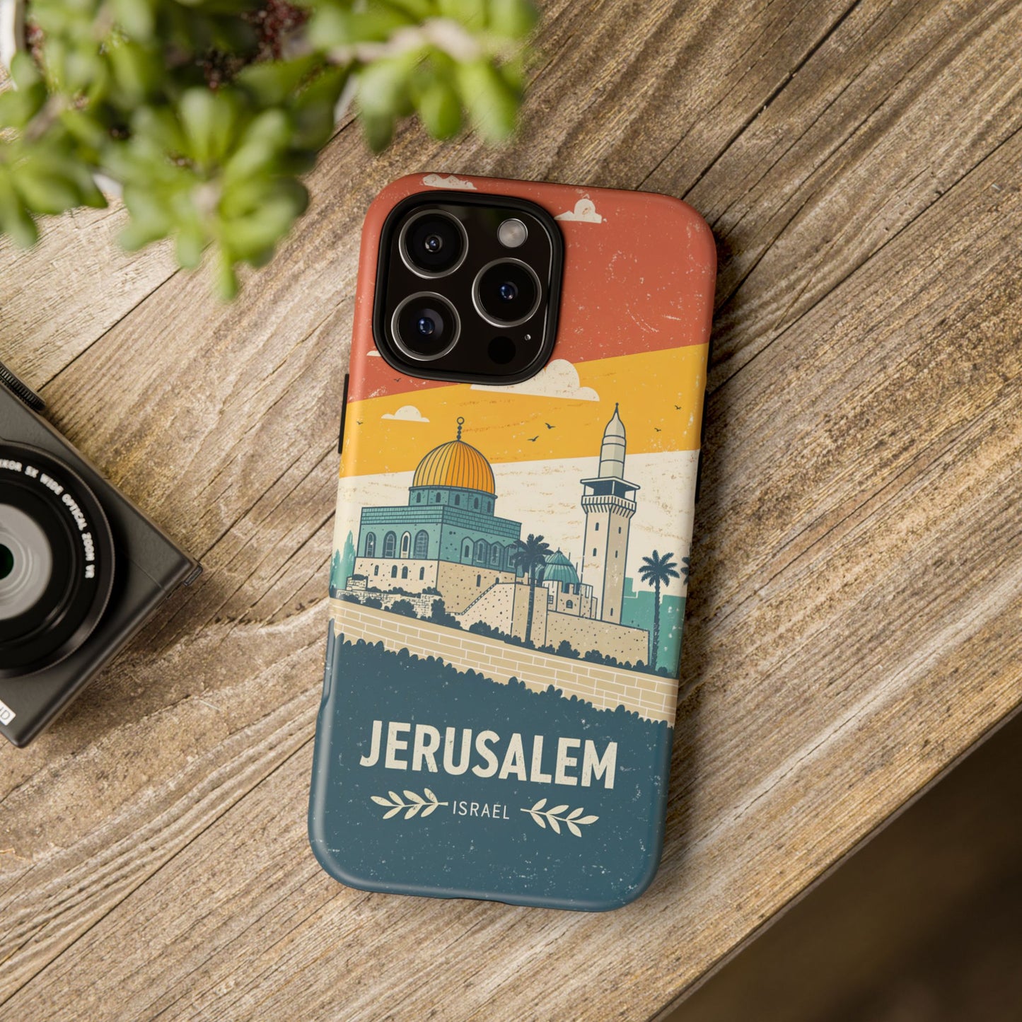 Jerusalem Retro Skyline – Israel Mobildeksel