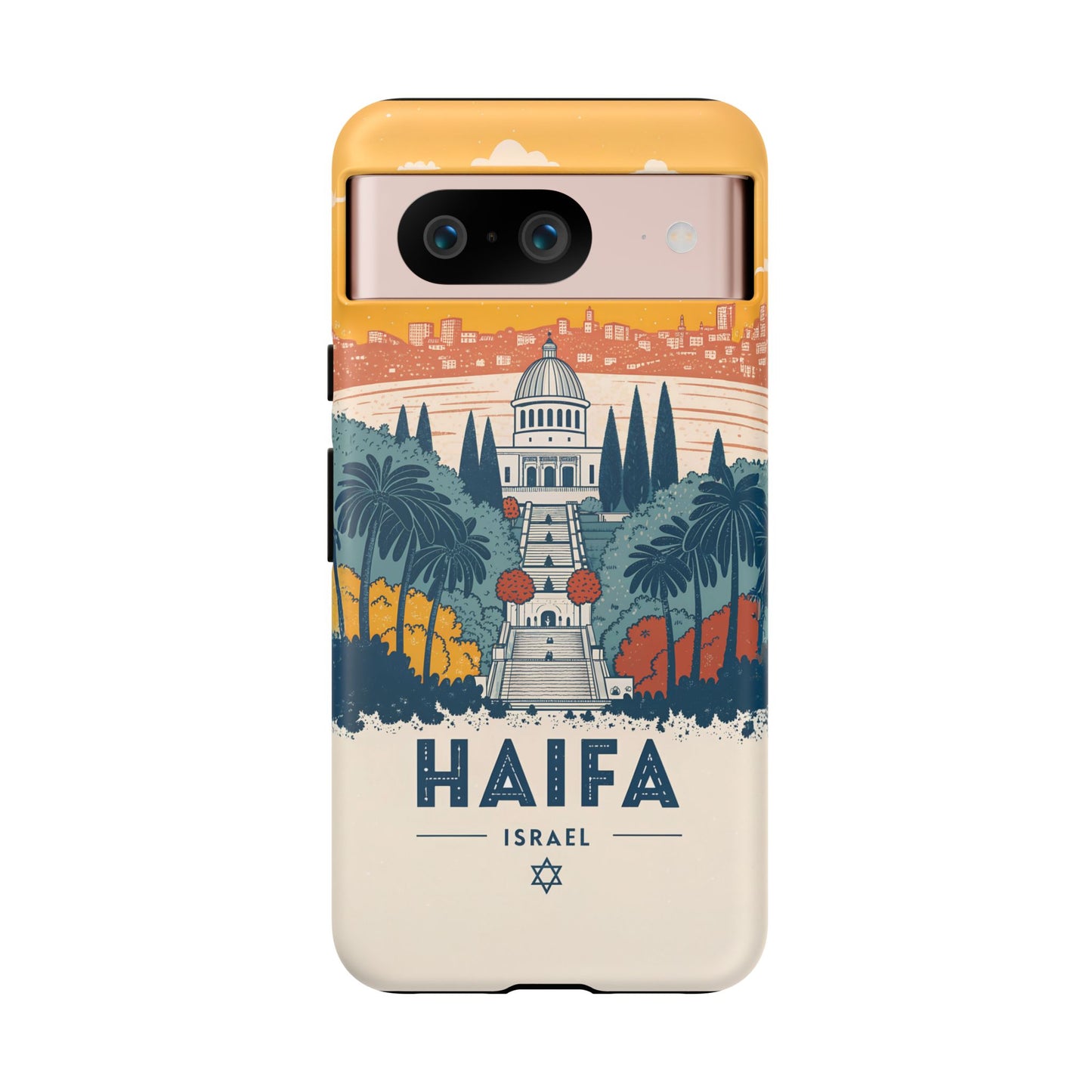 Haifa – Retro Hage og Skyline Mobildeksel