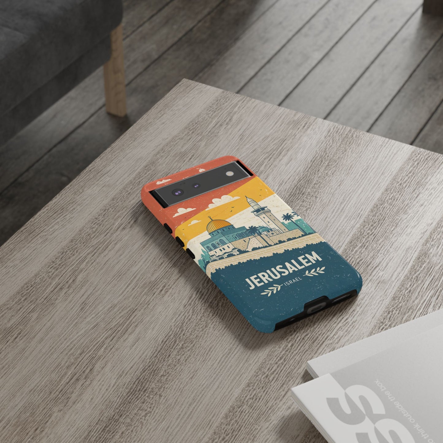 Jerusalem Retro Skyline – Israel Mobildeksel