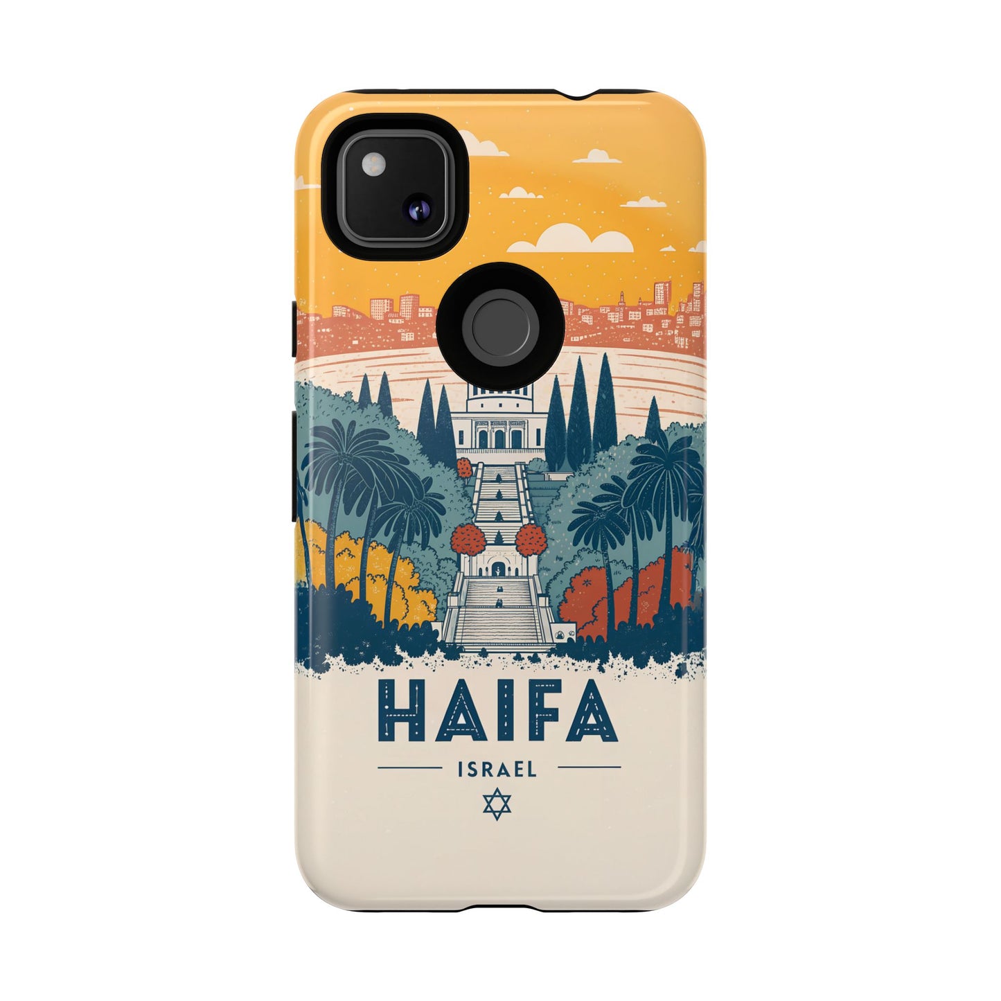 Haifa – Retro Hage og Skyline Mobildeksel
