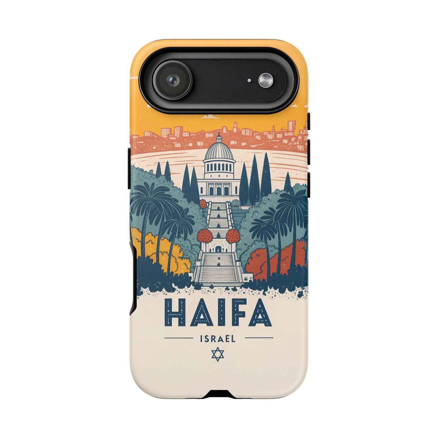 Haifa – Retro Hage og Skyline Mobildeksel