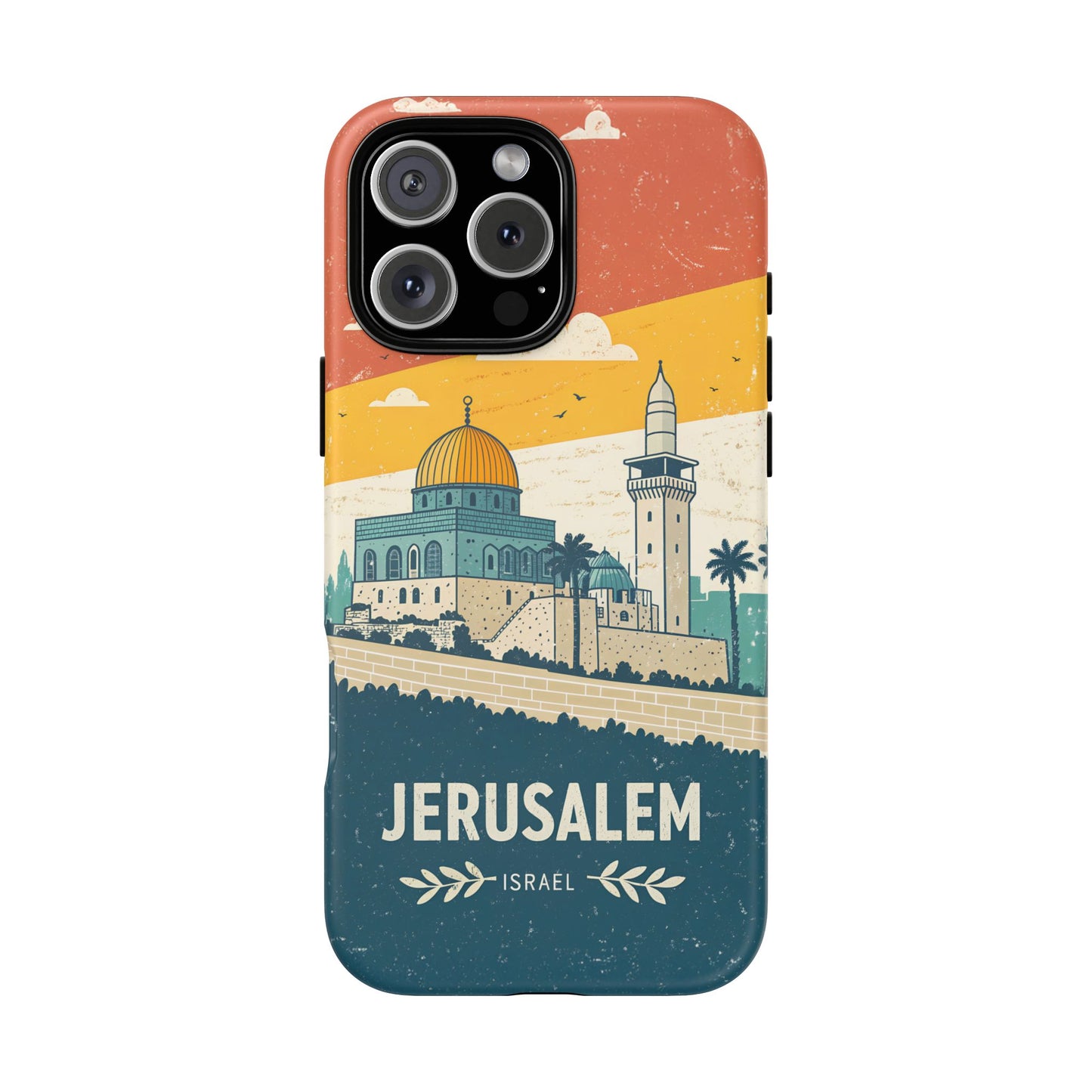 Jerusalem Retro Skyline – Israel Mobildeksel