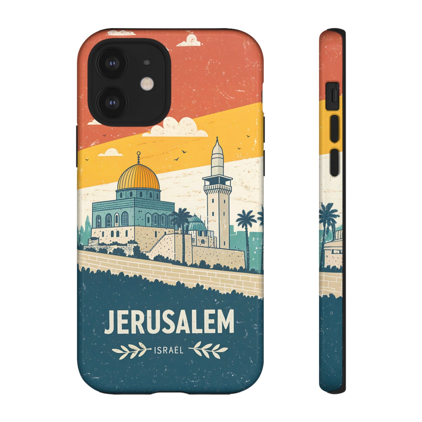 Jerusalem Retro Skyline – Israel Mobildeksel