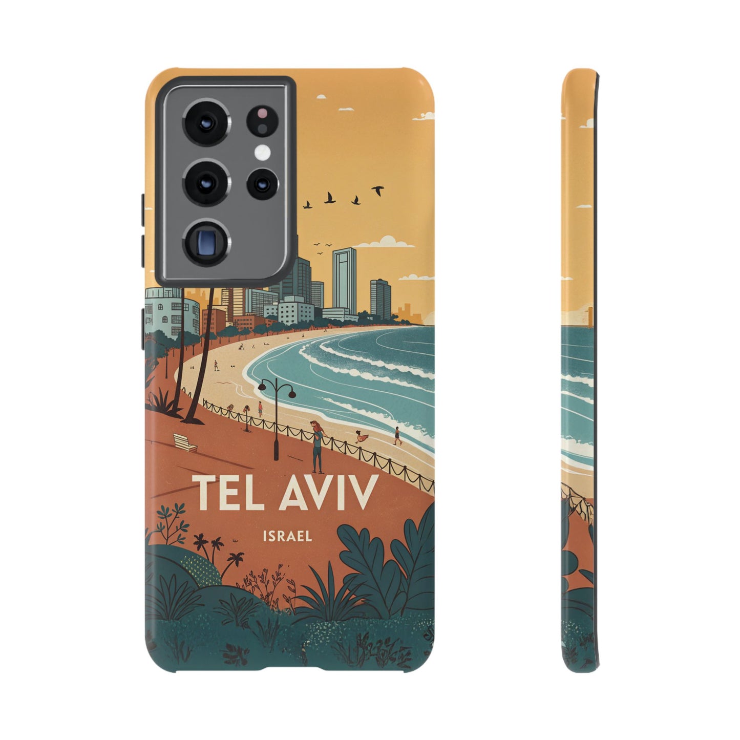 Tel Aviv Retro Strandlinje – Mobildeksel
