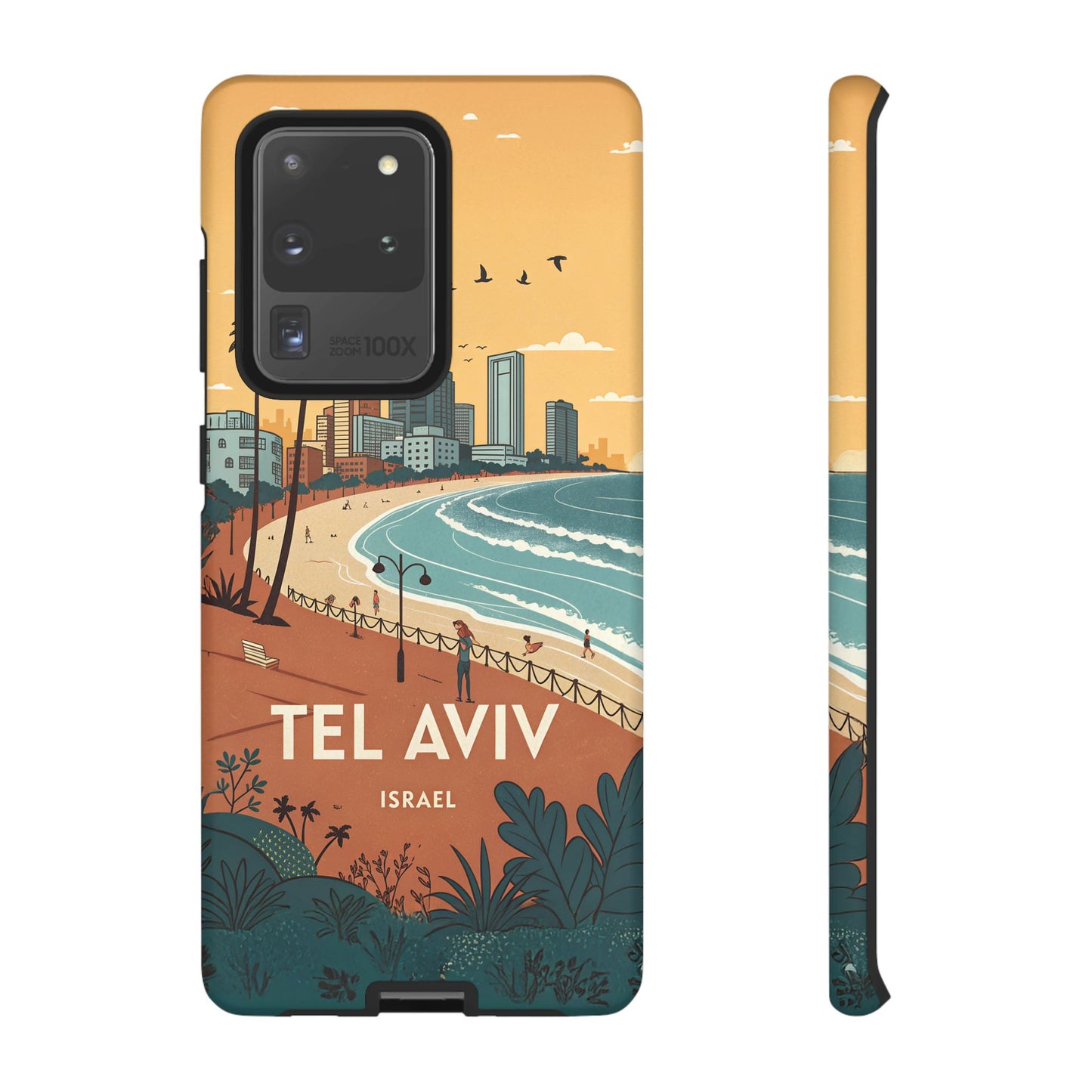 Tel Aviv Retro Strandlinje – Mobildeksel