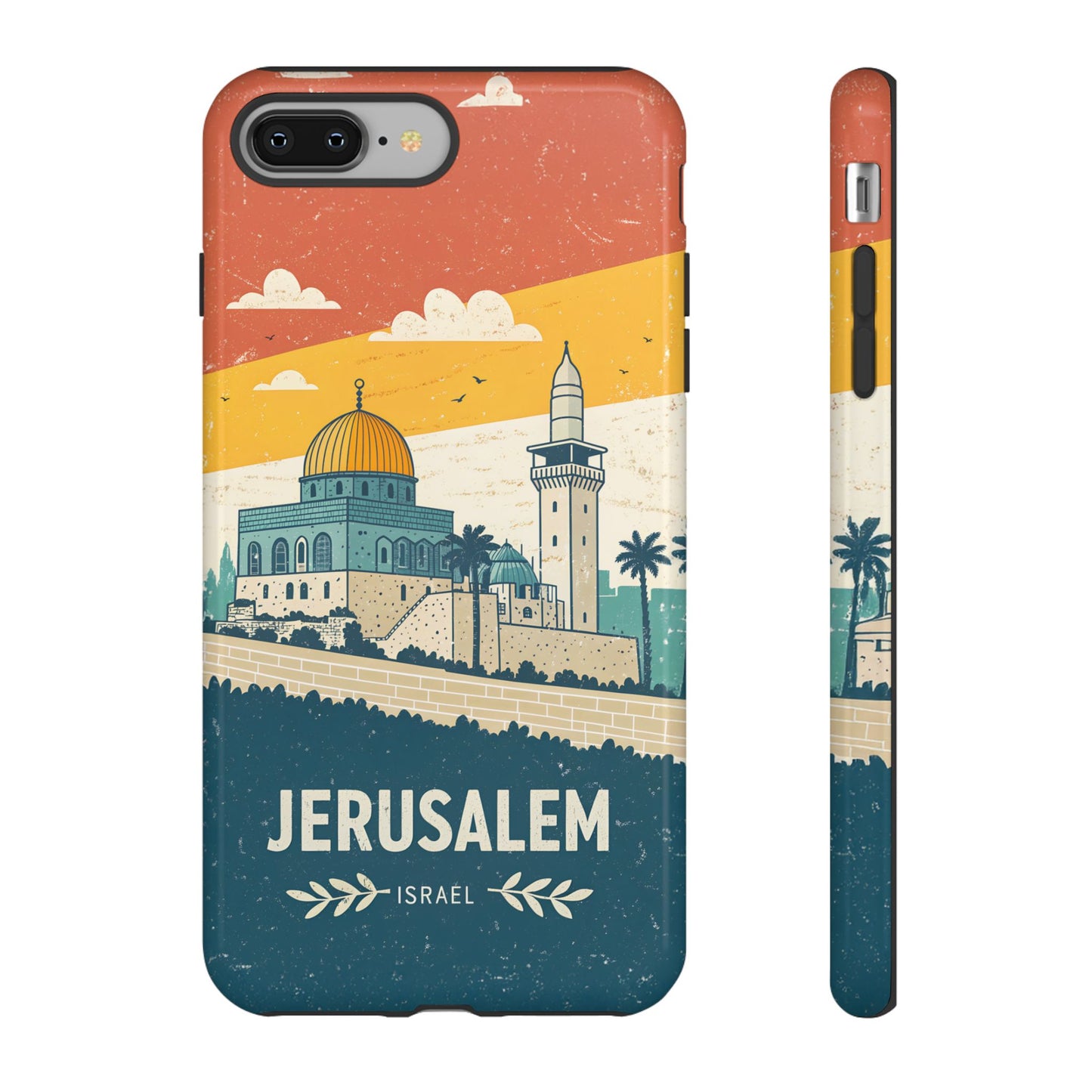 Jerusalem Retro Skyline – Israel Mobildeksel