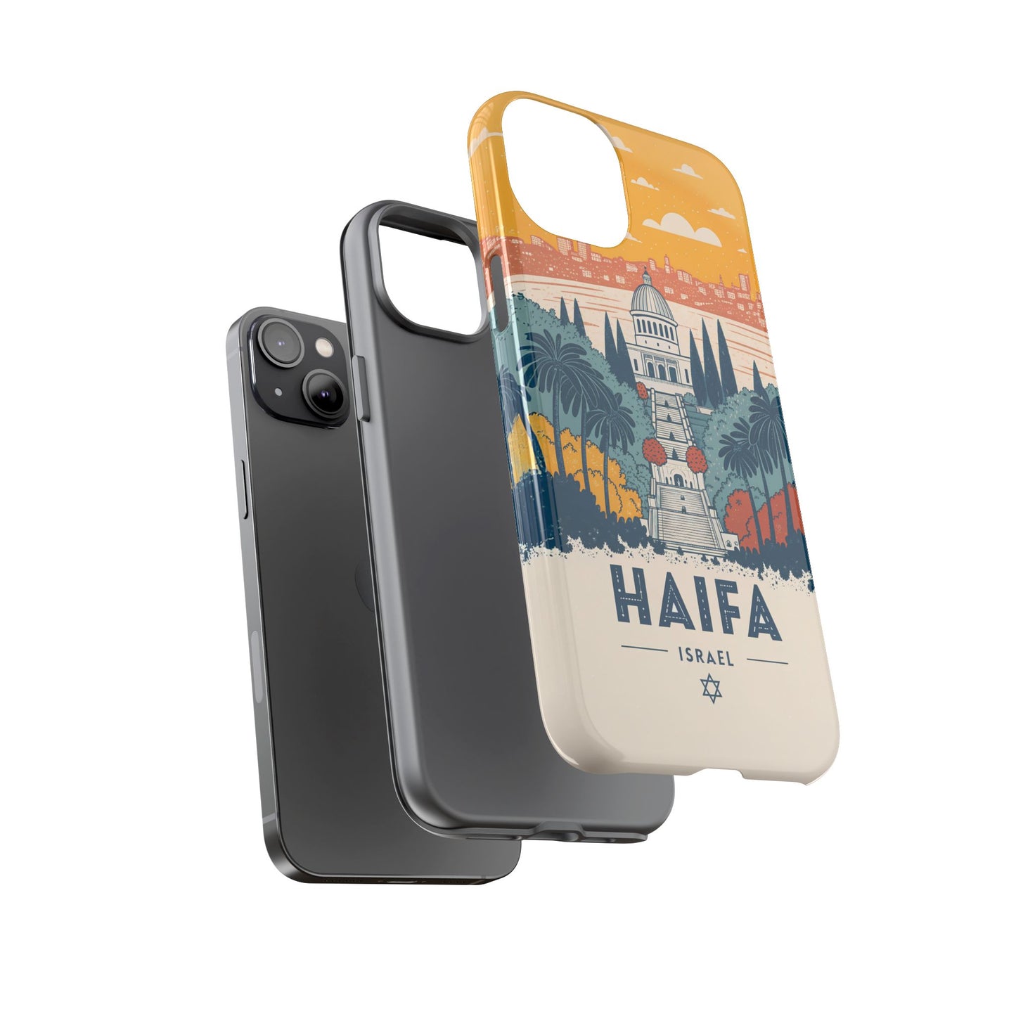 Haifa – Retro Hage og Skyline Mobildeksel
