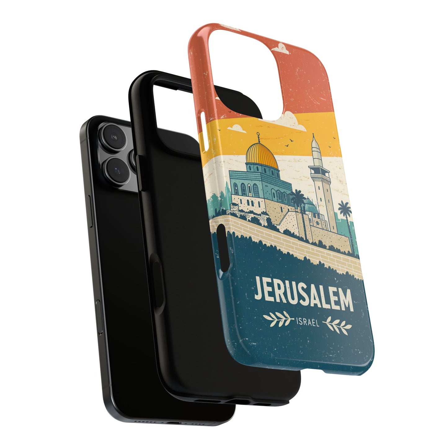 Jerusalem Retro Skyline – Israel Mobildeksel