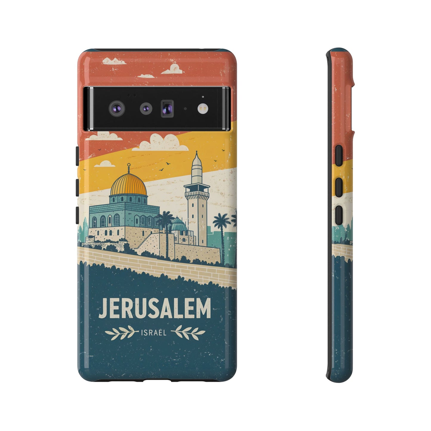 Jerusalem Retro Skyline – Israel Mobildeksel