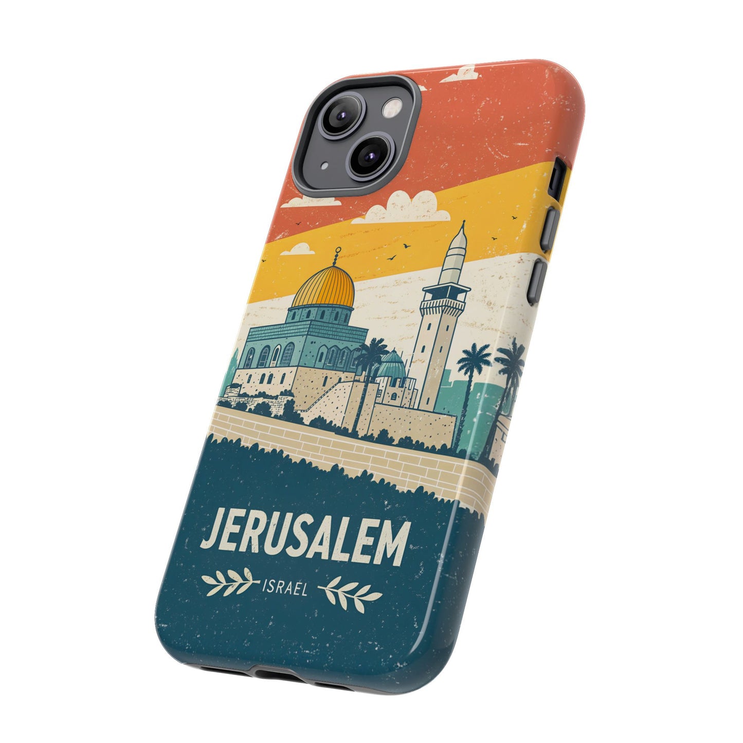 Jerusalem Retro Skyline – Israel Mobildeksel
