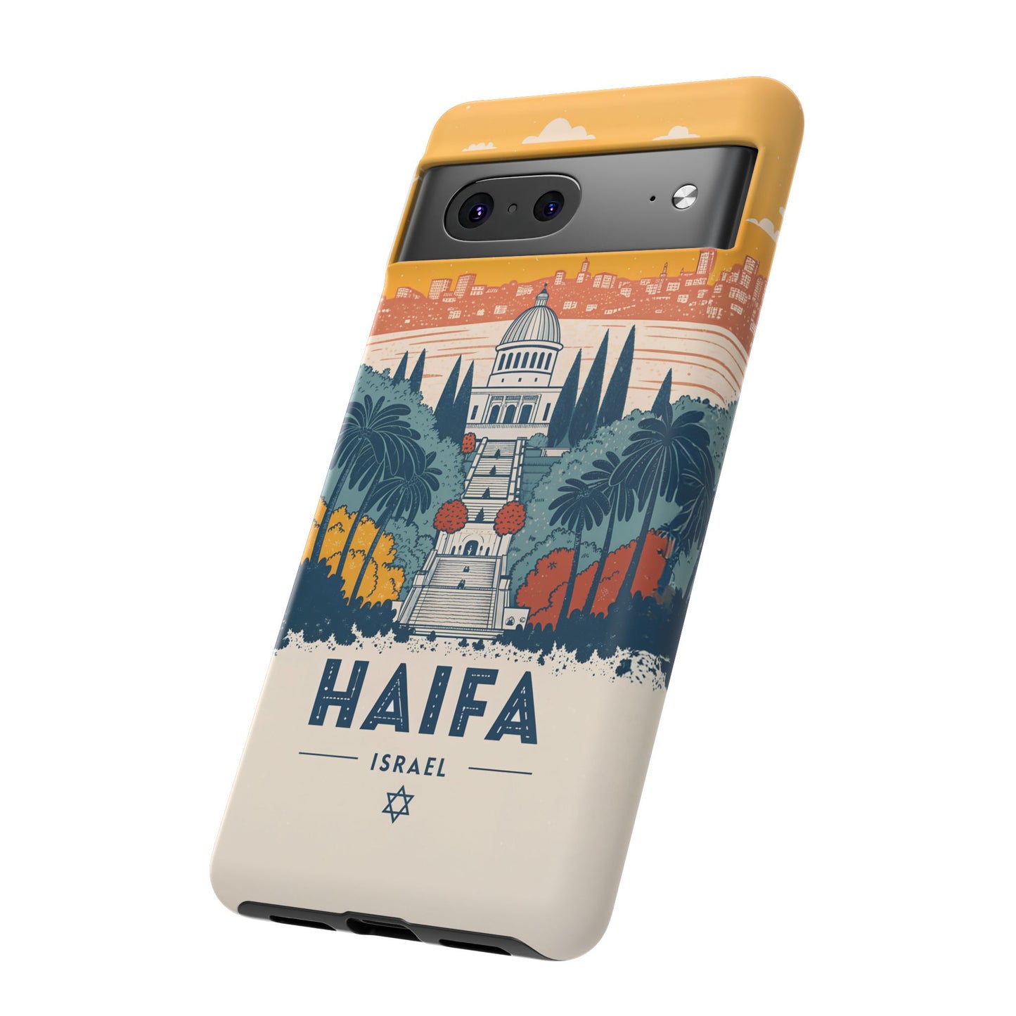 Haifa – Retro Hage og Skyline Mobildeksel