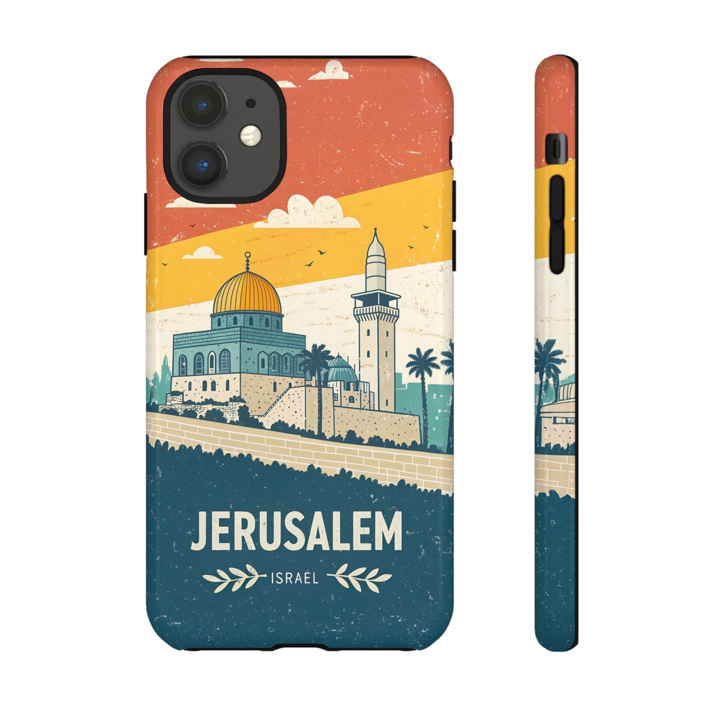 Jerusalem Retro Skyline – Israel Mobildeksel