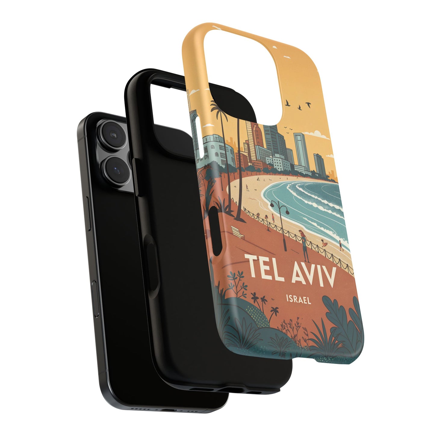 Tel Aviv Retro Strandlinje – Mobildeksel