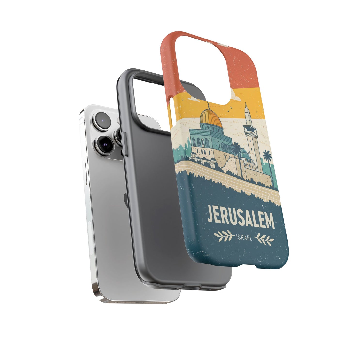 Jerusalem Retro Skyline – Israel Mobildeksel