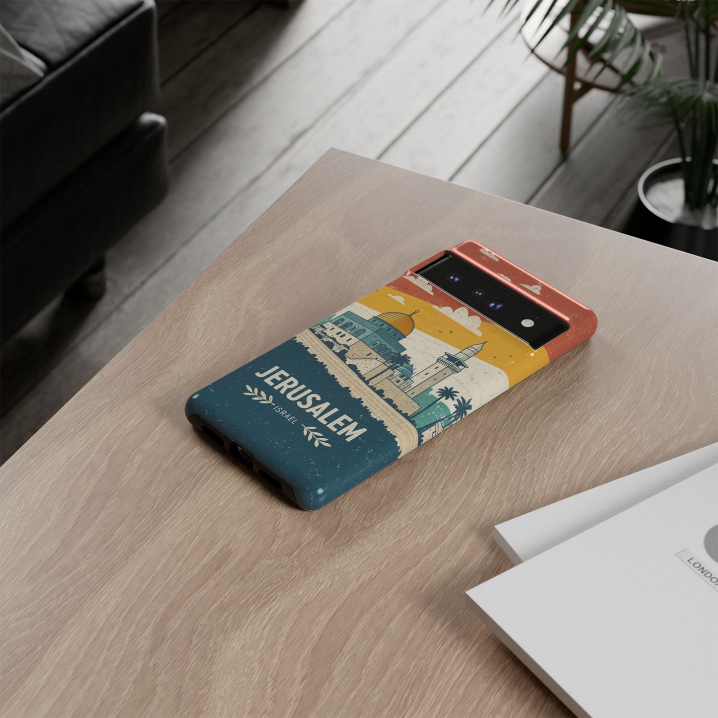 Jerusalem Retro Skyline – Israel Mobildeksel