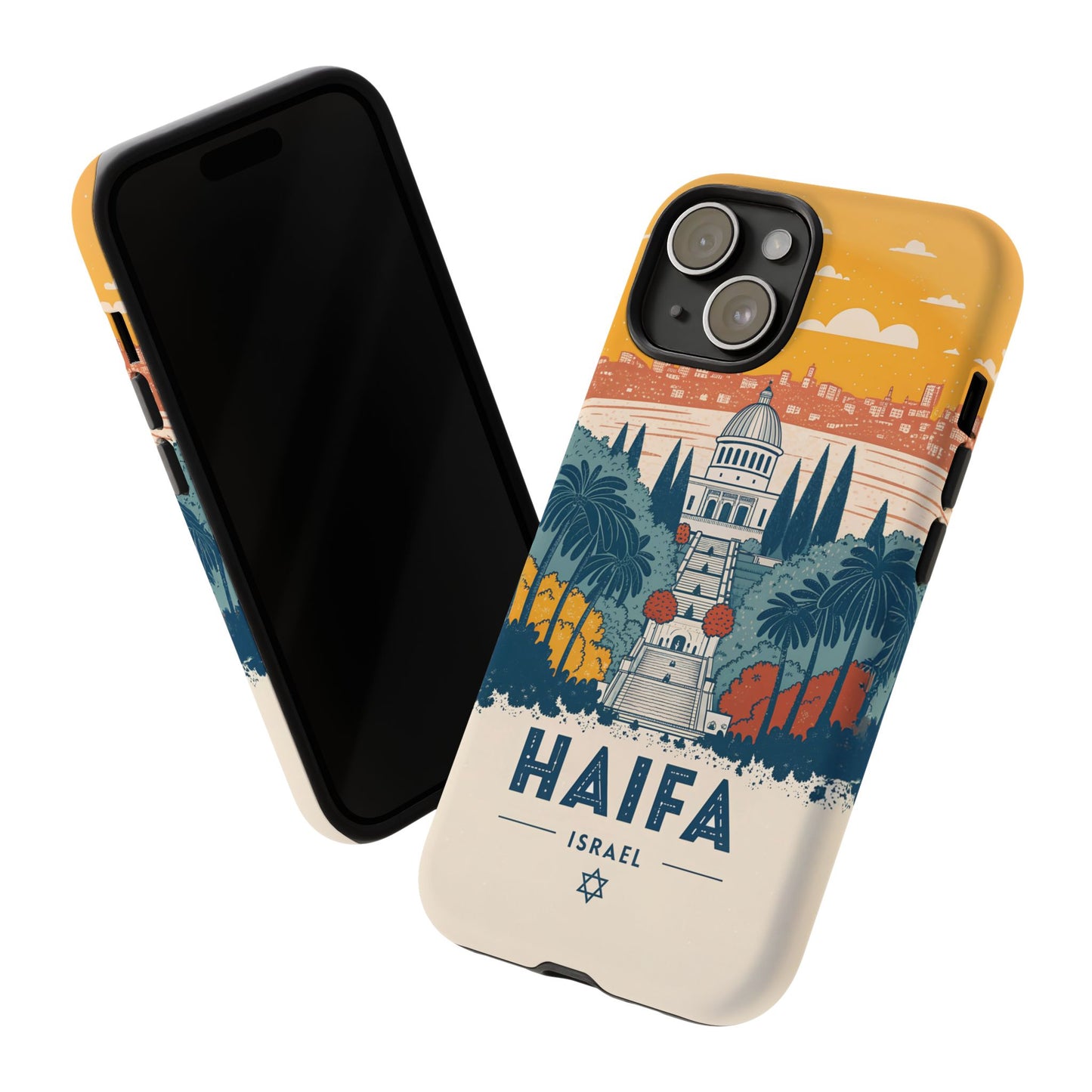 Haifa – Retro Hage og Skyline Mobildeksel