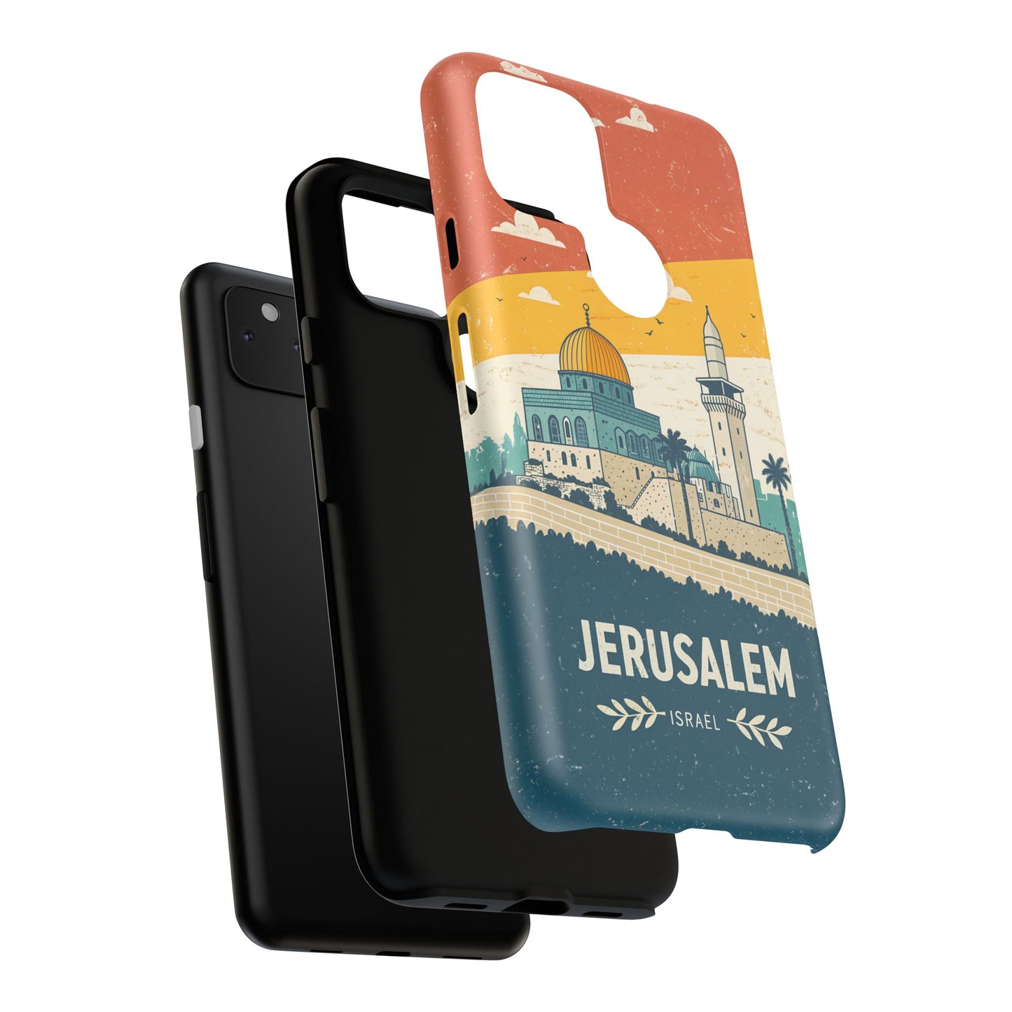 Jerusalem Retro Skyline – Israel Mobildeksel
