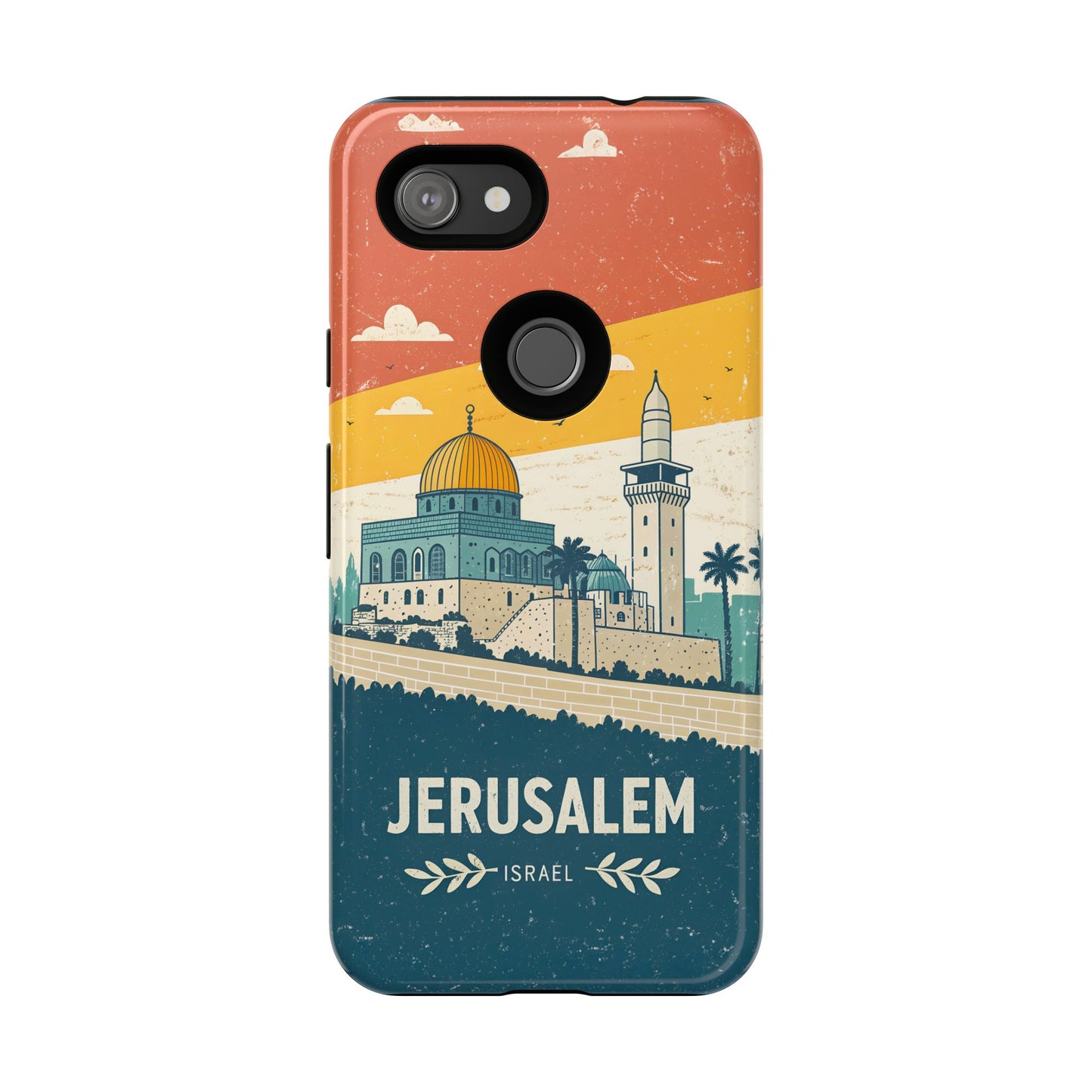 Jerusalem Retro Skyline – Israel Mobildeksel