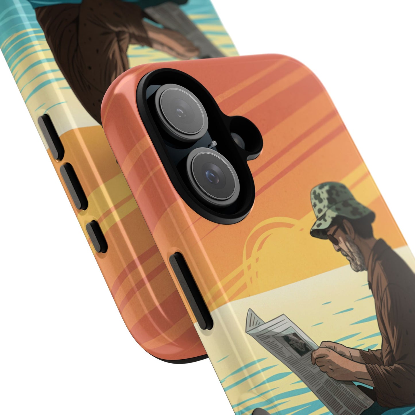 Dødehavet – Solnedgang og Flytende Mann Mobildeksel