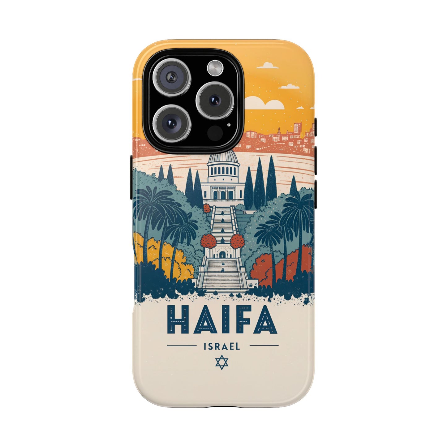 Haifa – Retro Hage og Skyline Mobildeksel