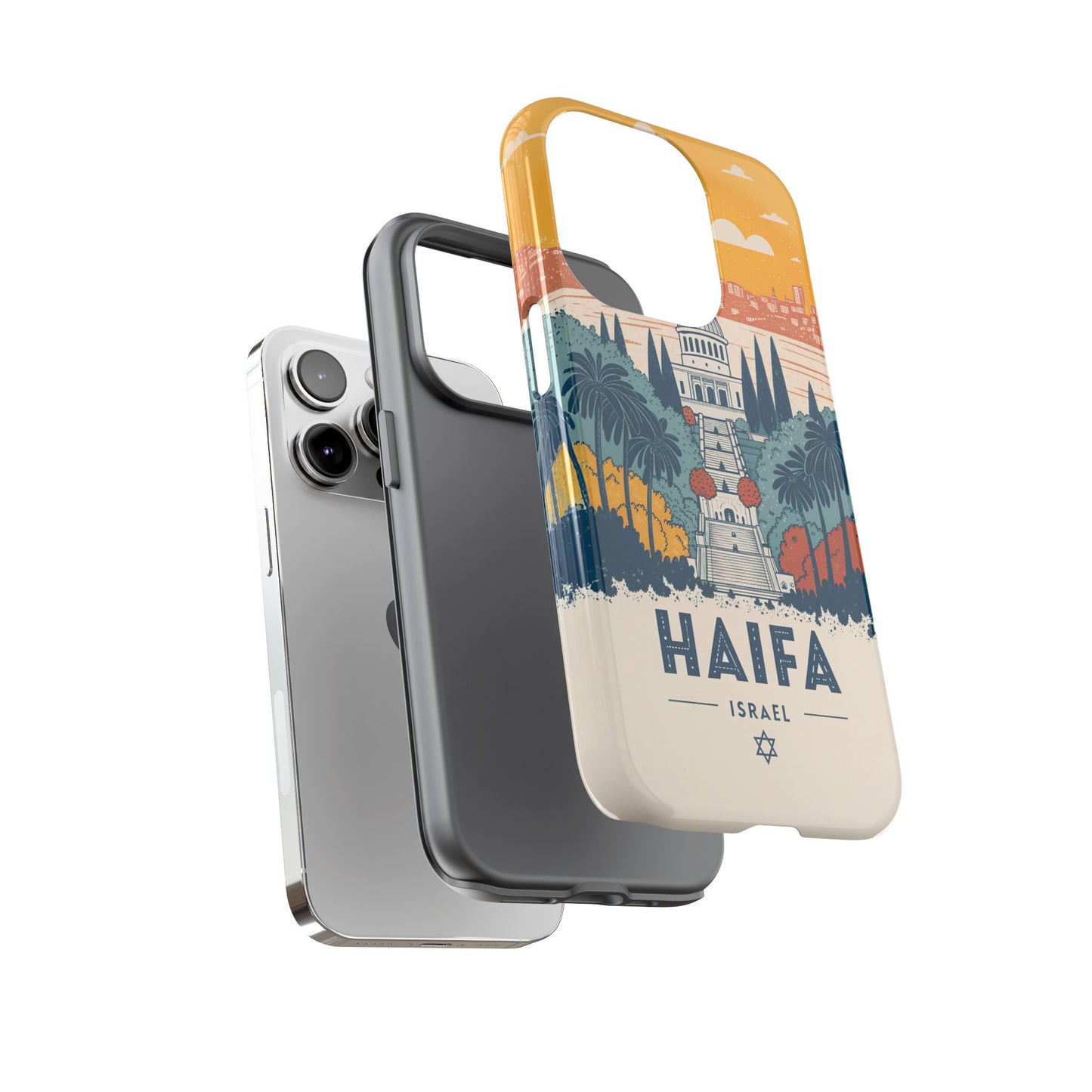 Haifa – Retro Hage og Skyline Mobildeksel