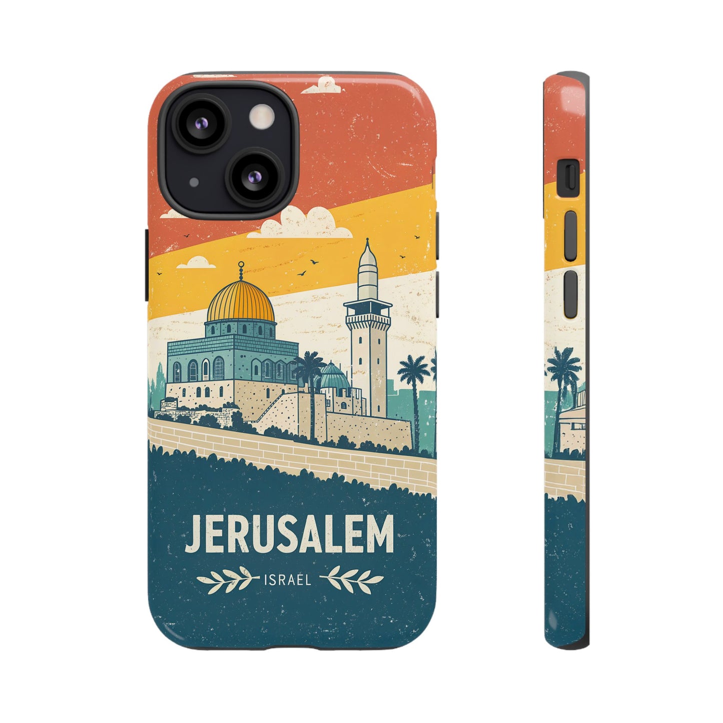 Jerusalem Retro Skyline – Israel Mobildeksel