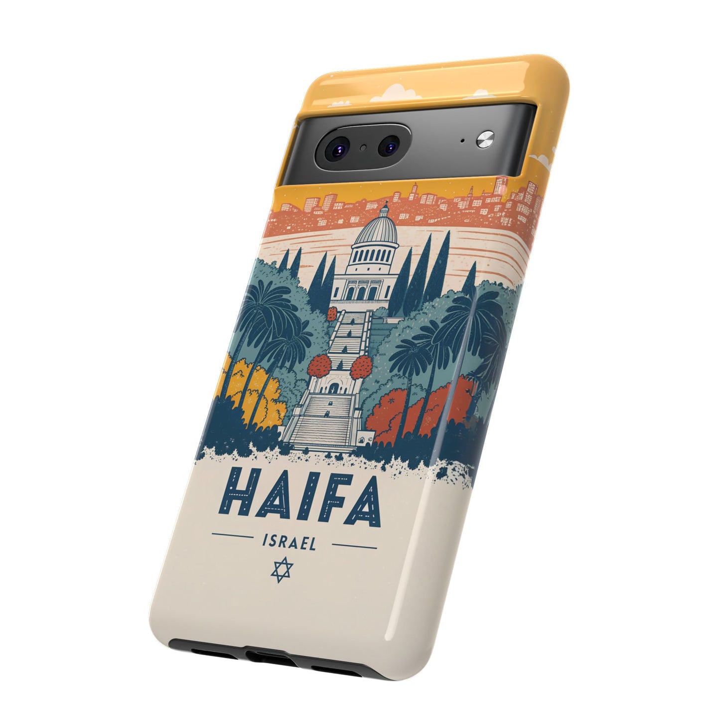 Haifa – Retro Hage og Skyline Mobildeksel