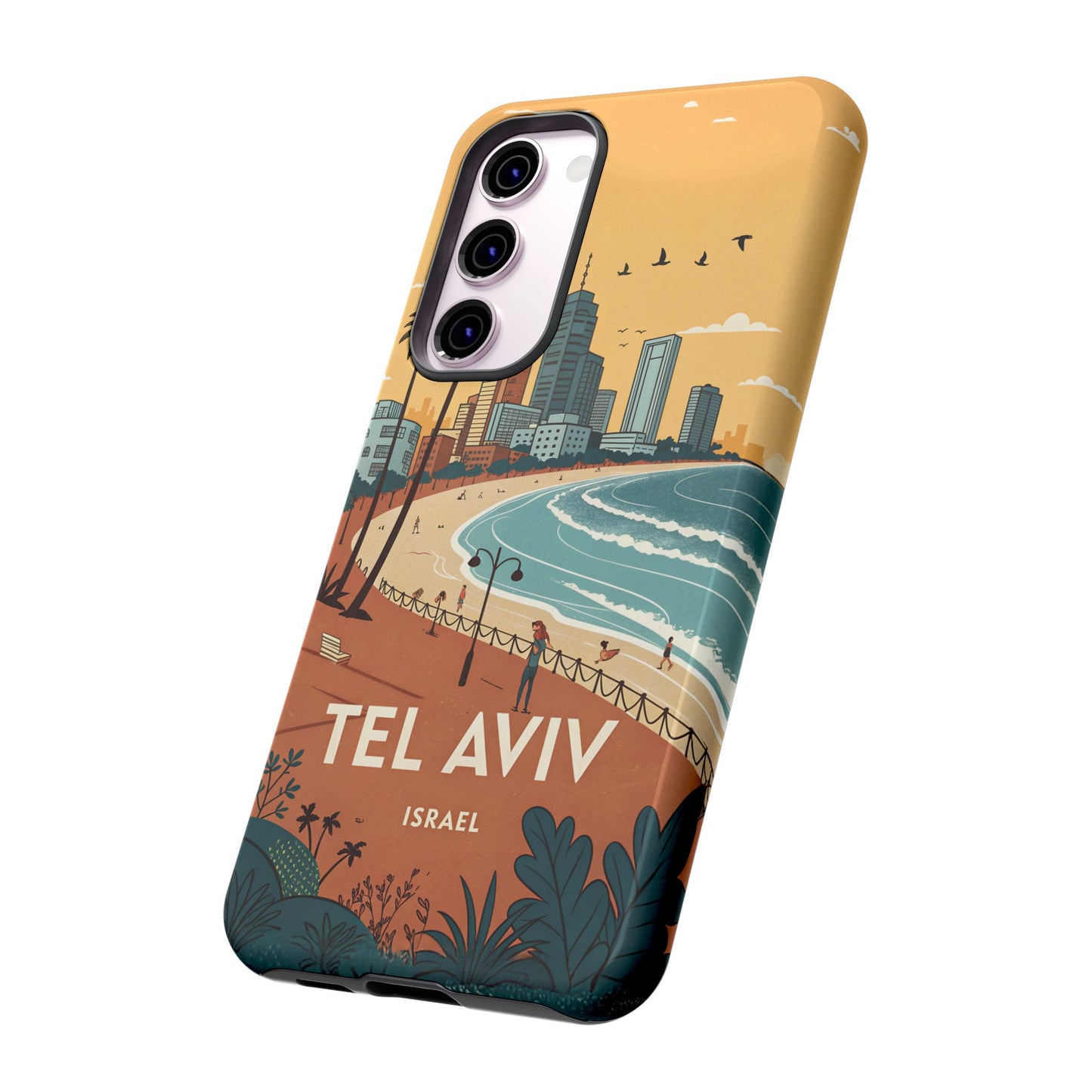 Tel Aviv Retro Strandlinje – Mobildeksel