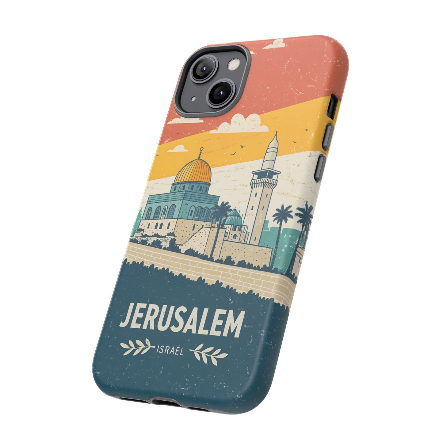 Jerusalem Retro Skyline – Israel Mobildeksel
